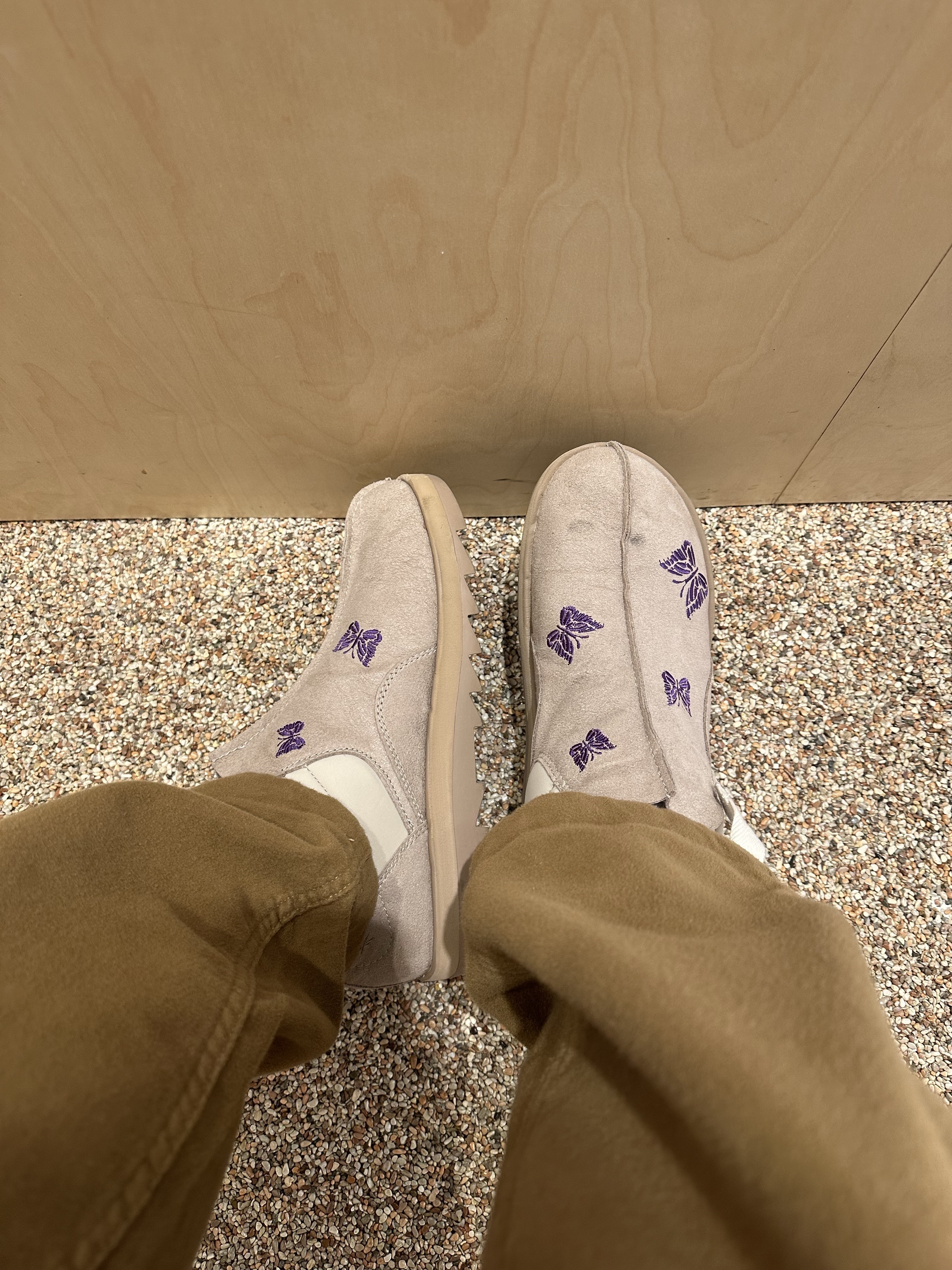 Reebok x Needles Beatnik Moc Modern Beige Extreme Purple 착용 스타일