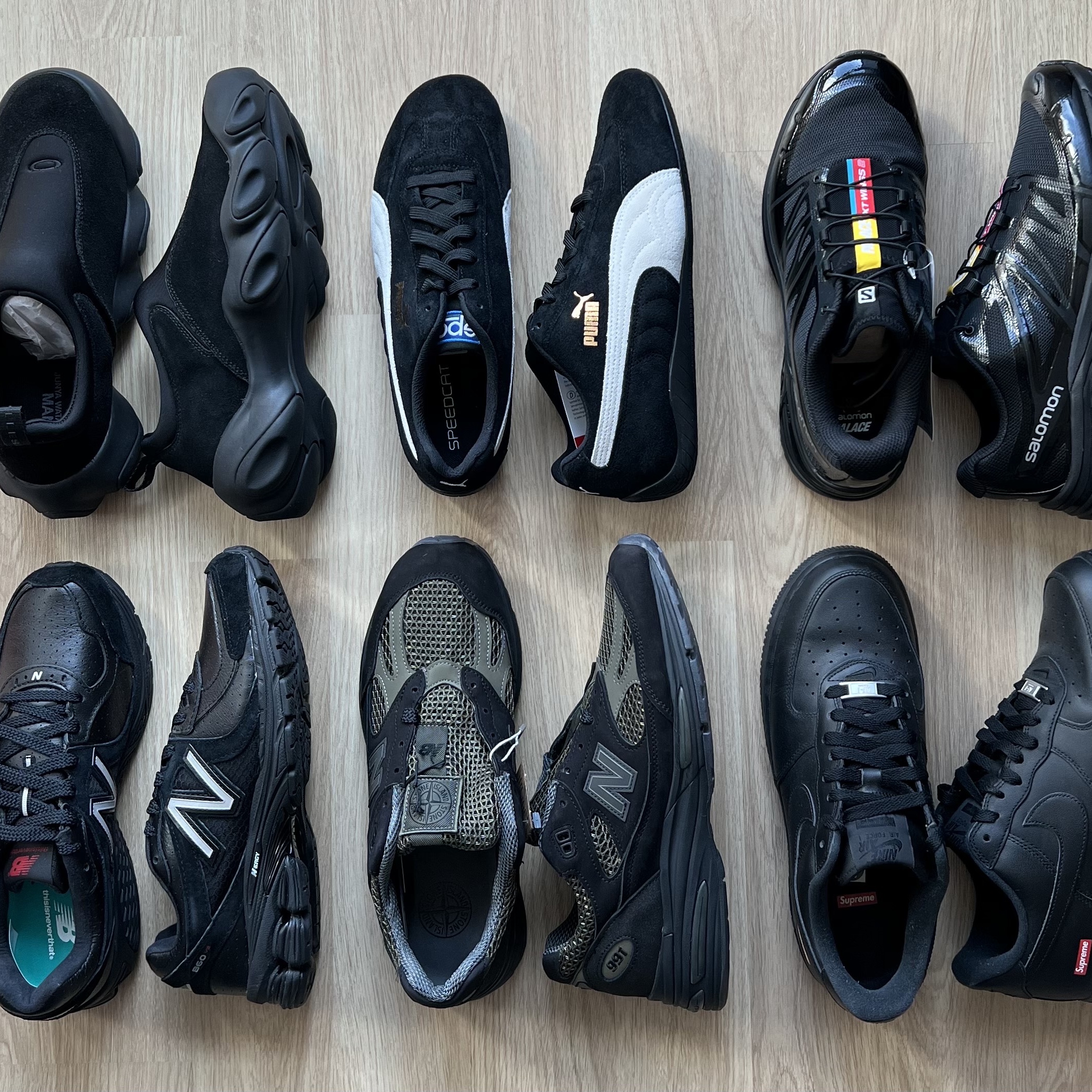 New Balance x Thisisneverthat 860v2 Black, Puma Speedcat OG Sparco Black White 착용 스타일