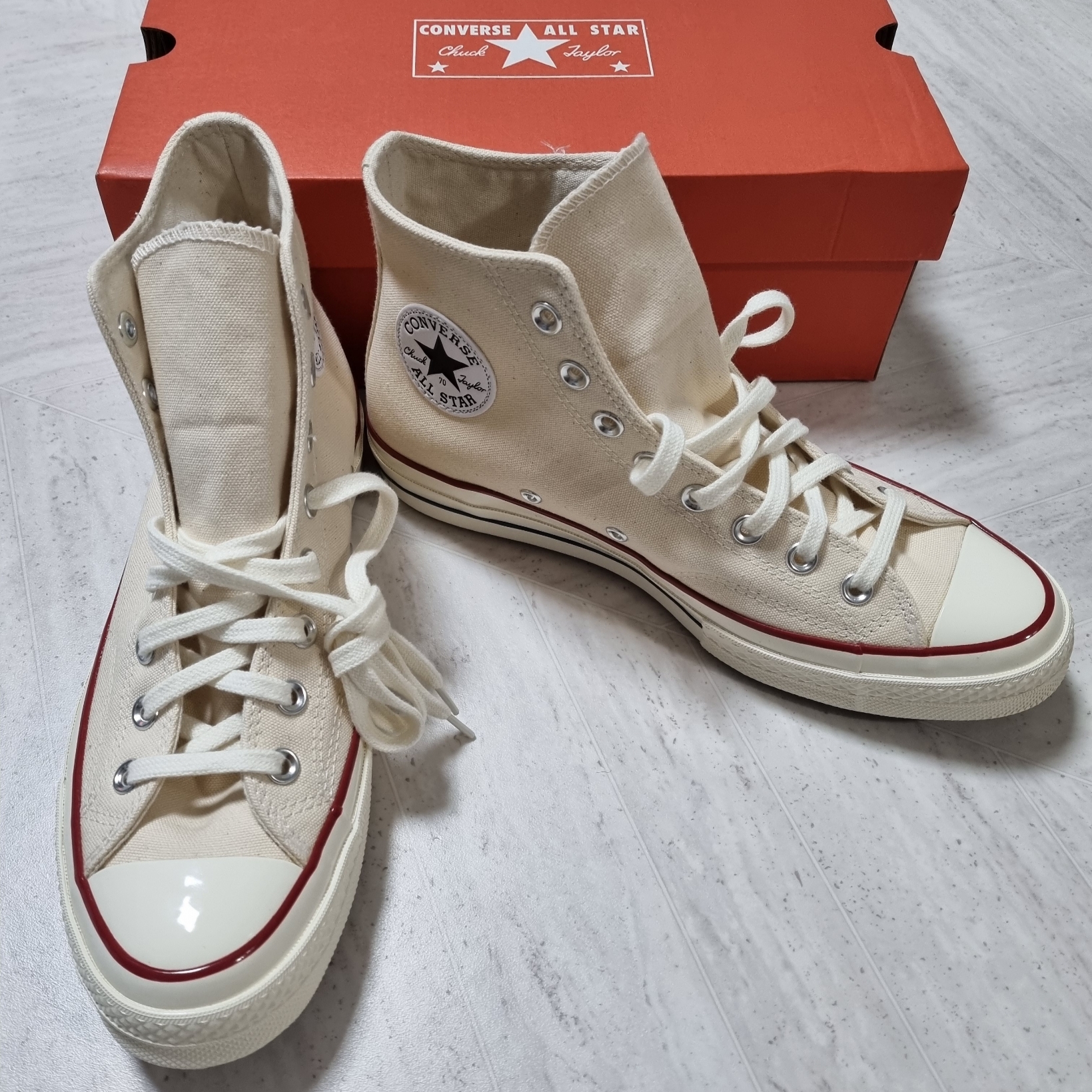 Converse Chuck 70 High Parchment 착용 스타일