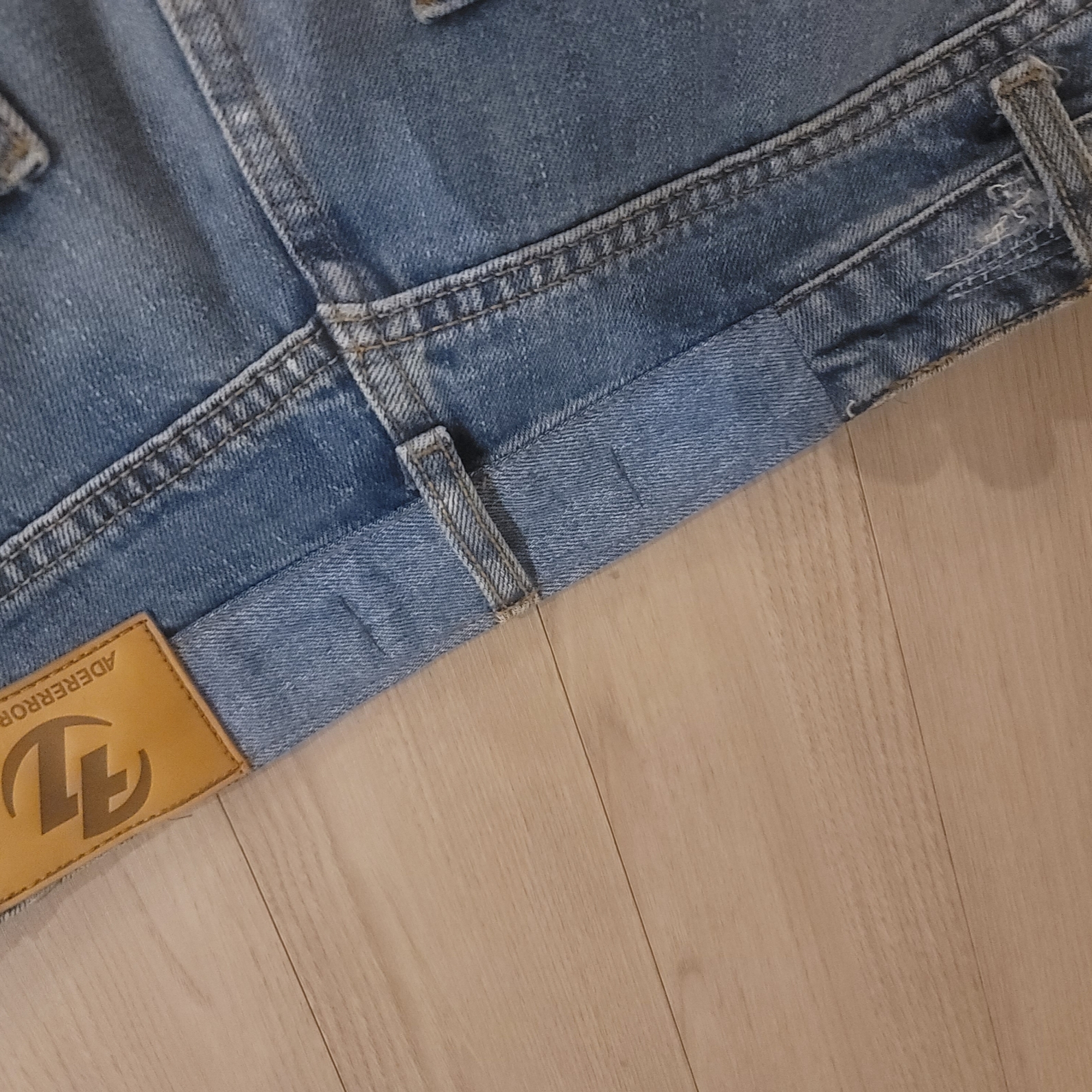 Zara x Ader Error Patchwork Jeans Blue 착용 스타일 - 4