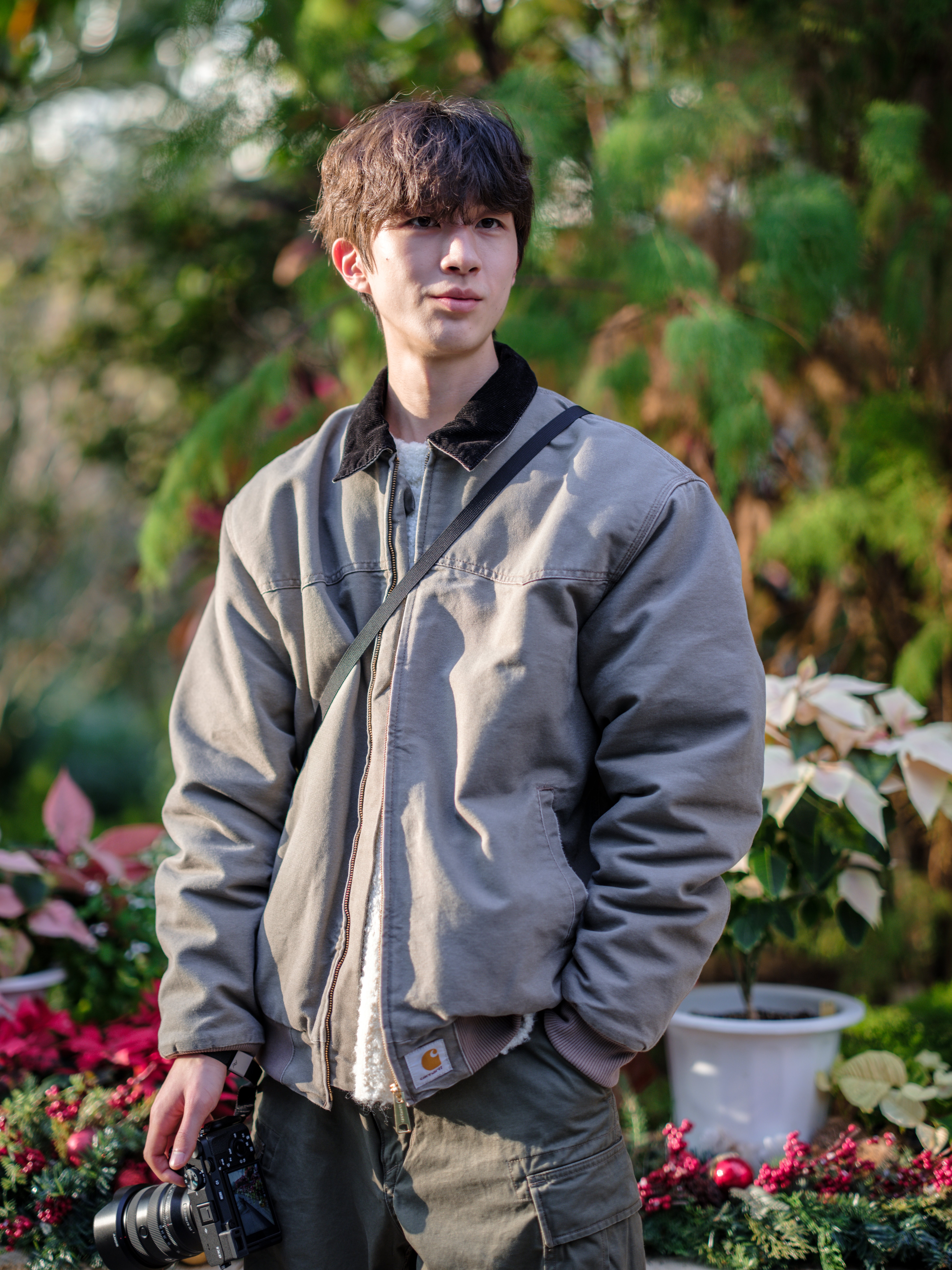 Carhartt WIP OG Santa Fe Jacket Barista Aged Canvas - Winter, Arc'teryx Heliad 6 Crossbody Bag Black 착용 스타일 - 1
