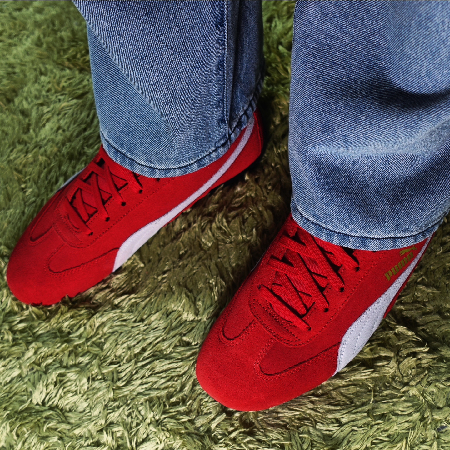 Puma Speedcat OG Sparco Ribbon Red White, Puma Speedcat LS High Risk Red White 착용 스타일 - 1