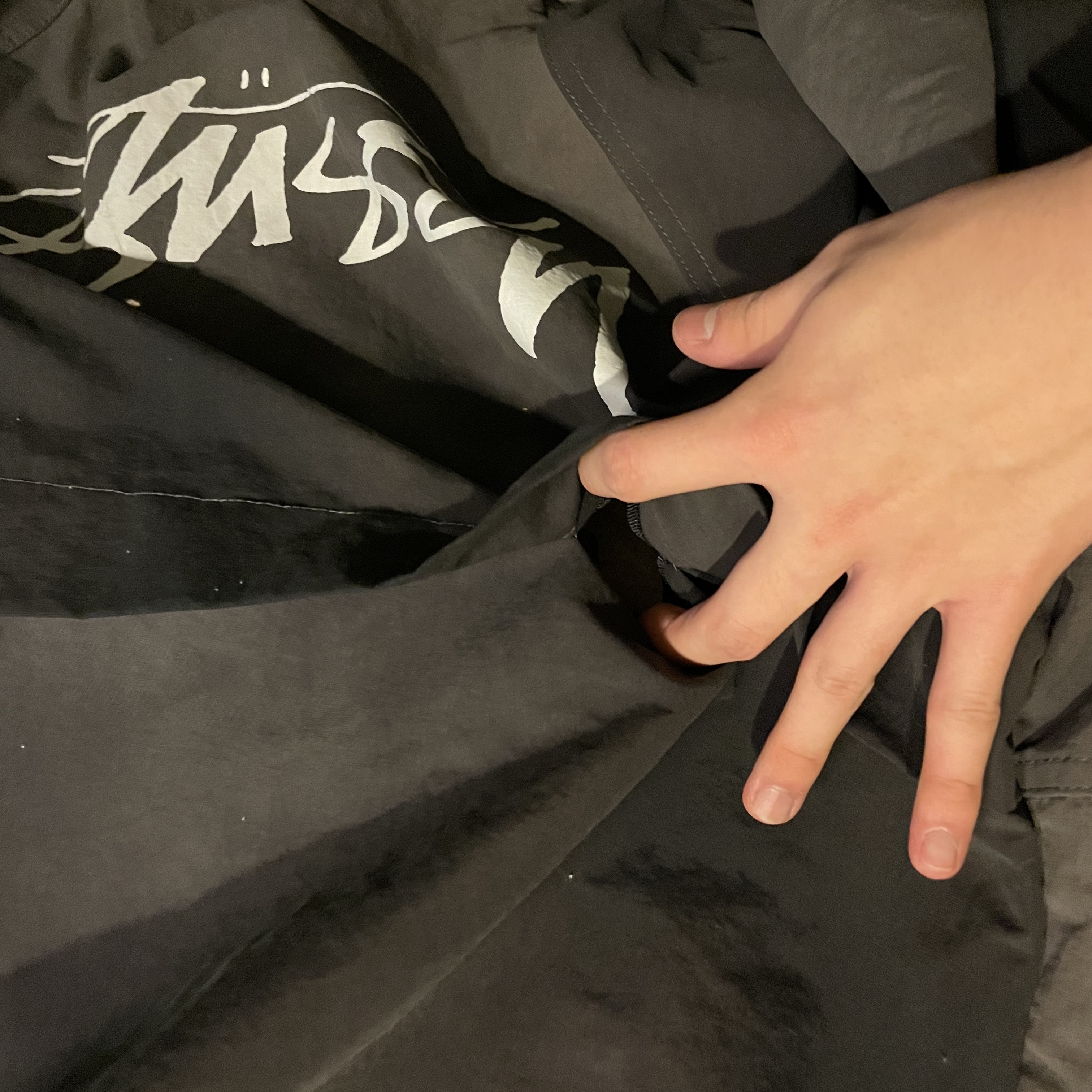 Stussy Wave Dye Beach Shell Jacket Black, Stussy Wave Dye Beach Shell Jacket Black 착용 스타일 - 10