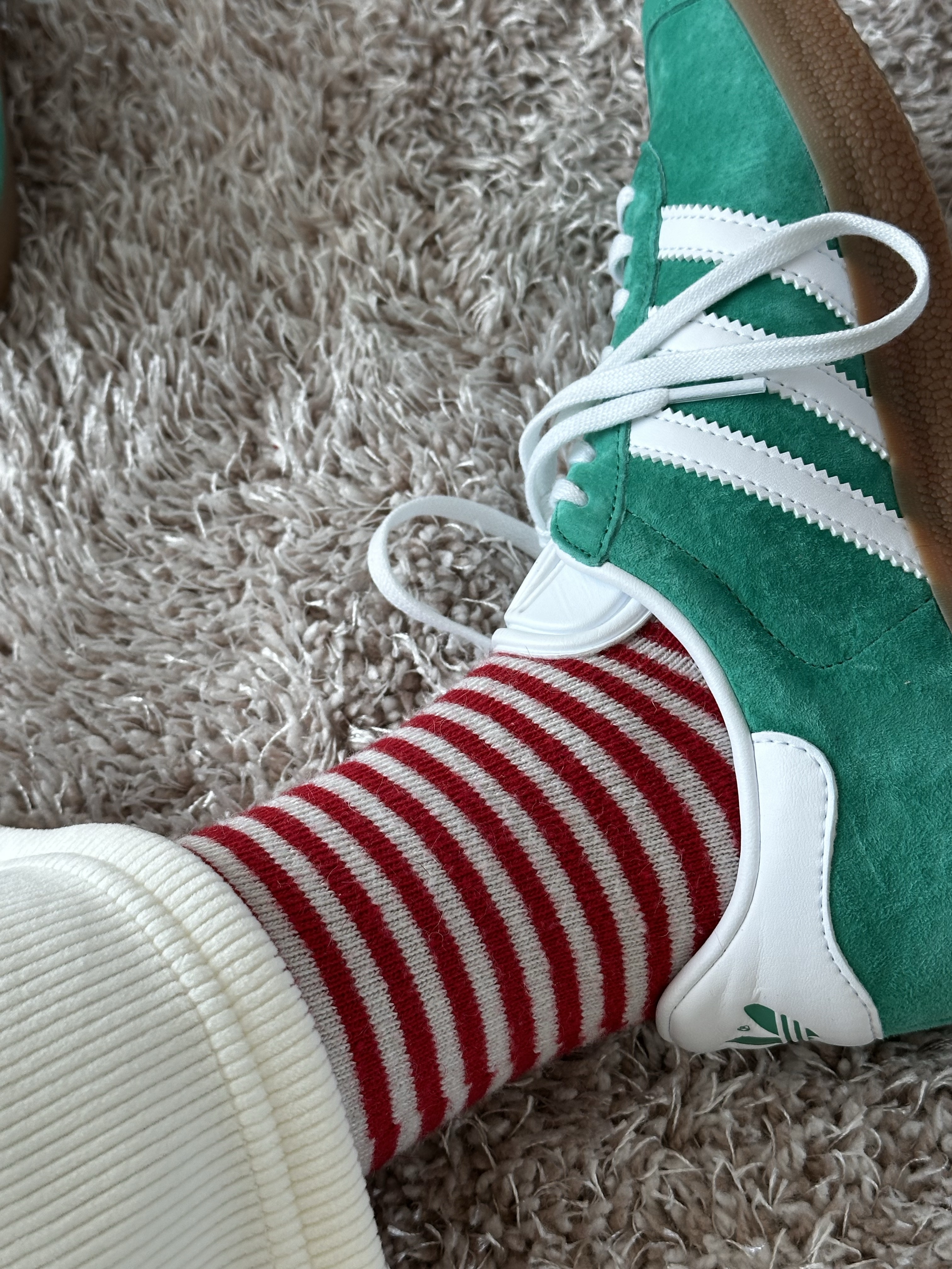 Adidas Gazelle Court Green Cloud White 착용 스타일