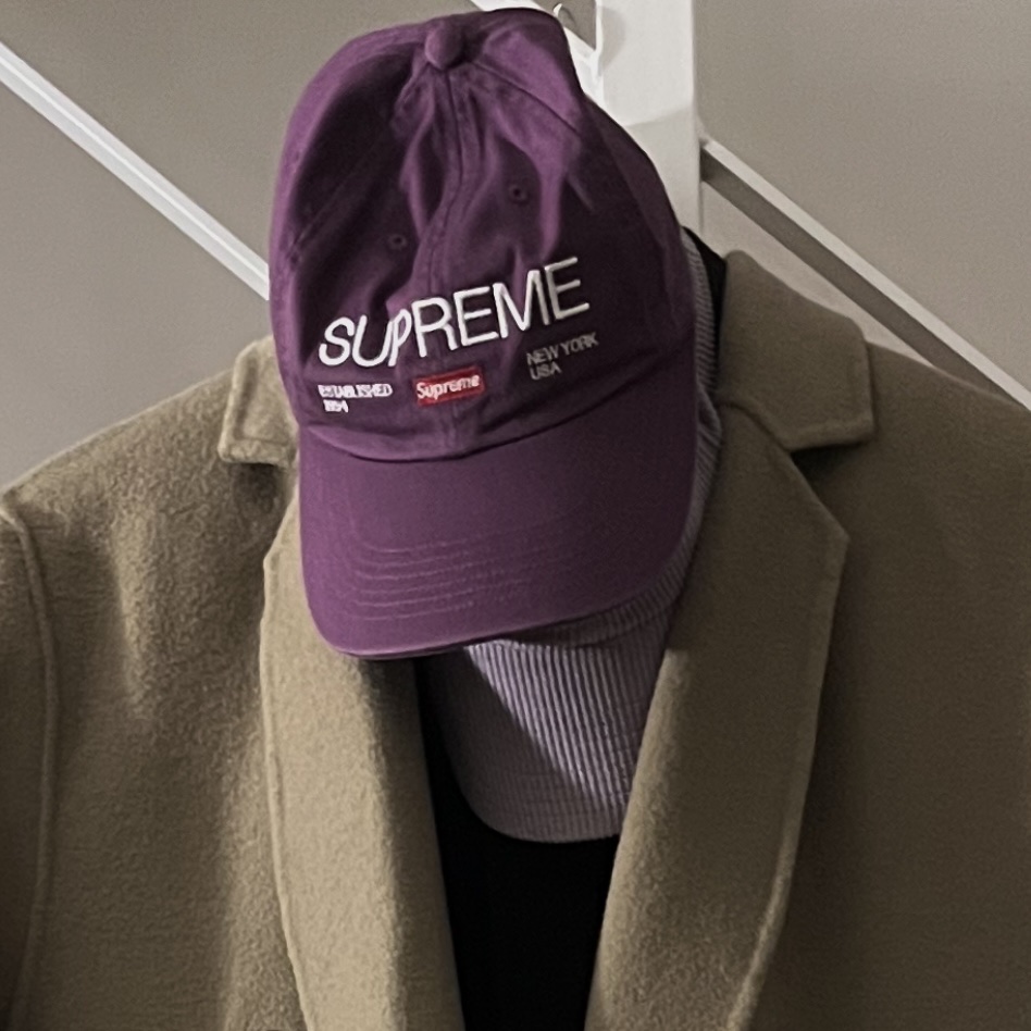 Supreme Est. 1994 6-Panel Purple - 21FW, Nike Heritage 86 Corduroy Cap Lavender 착용 스타일