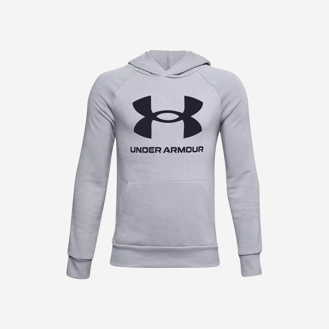 (Kids) Under Armour UA Rival Fleece Big Logo Hoodie Mod Grey Light Heather Black 상세 이미지 1