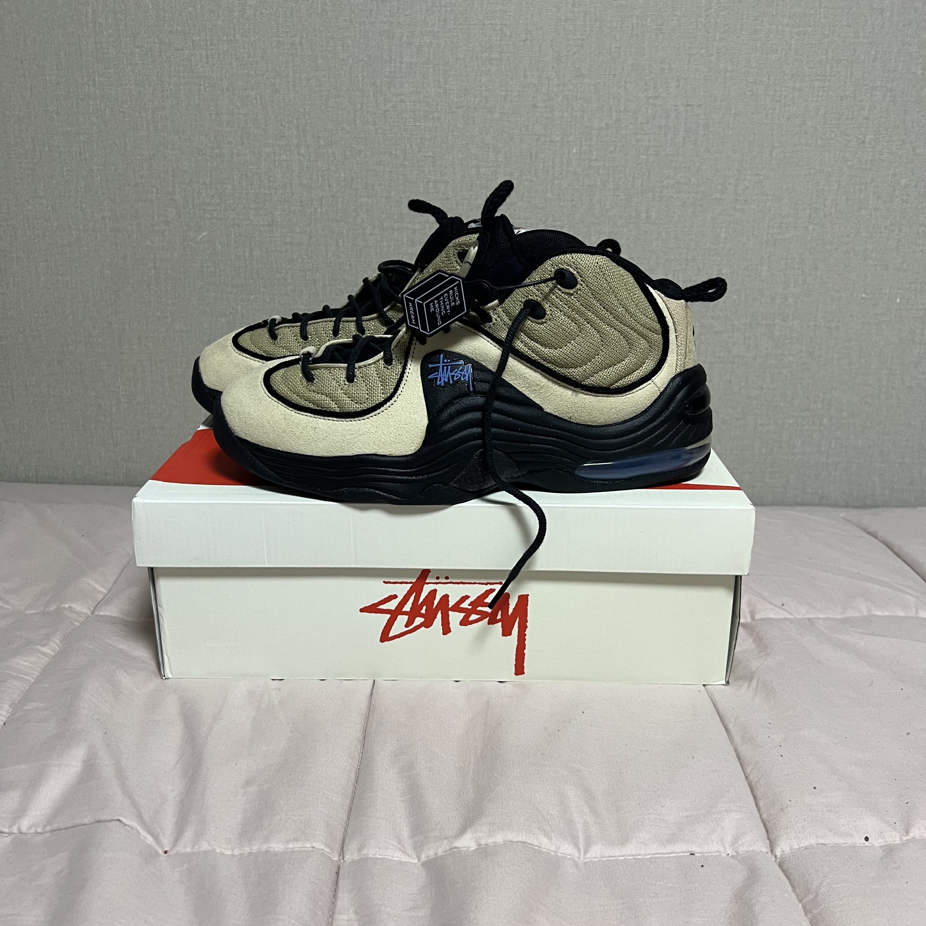 Nike x Stussy Air Penny II Rattan and Limestone 착용 스타일
