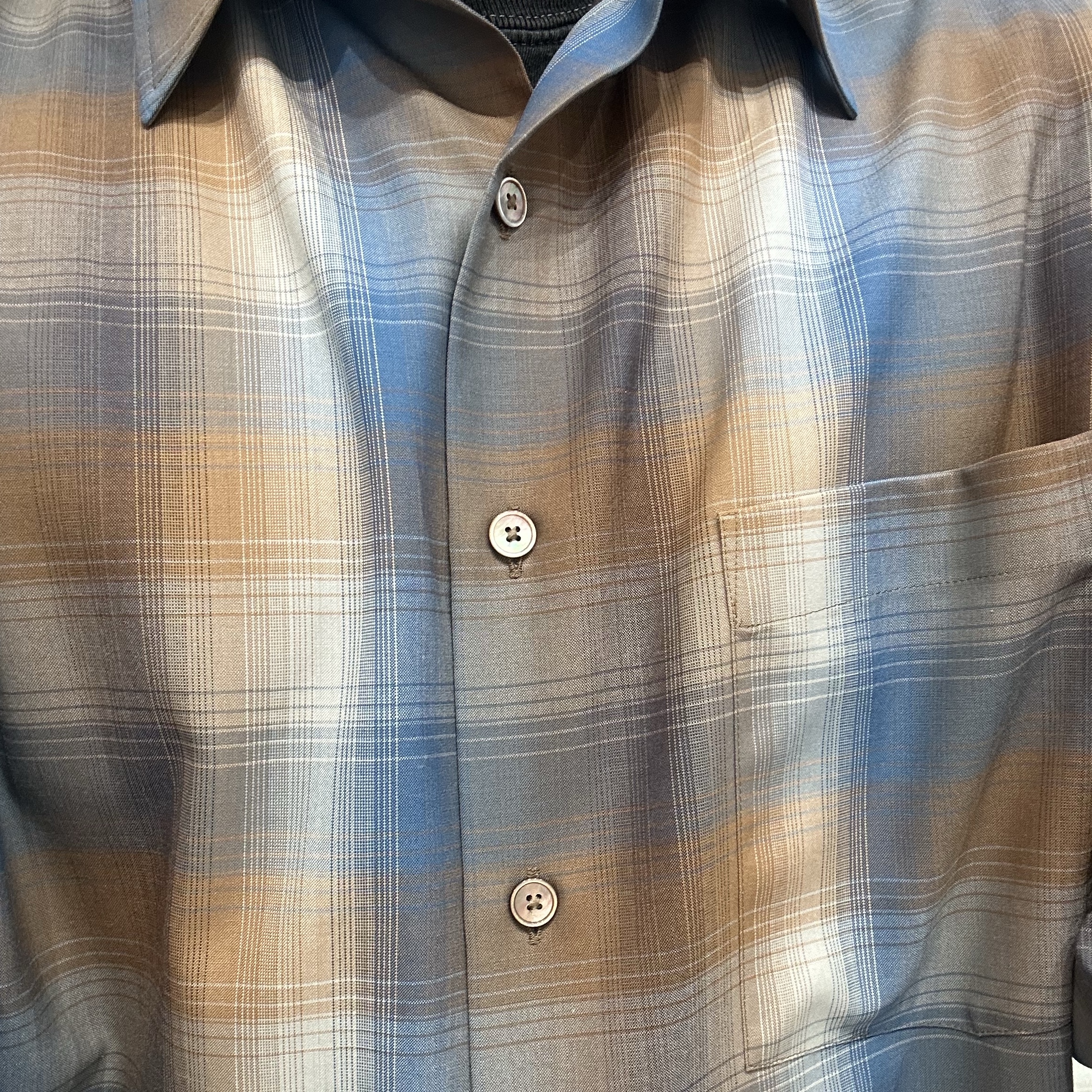 Auralee Super Light Wool Check Shirt Blue Brown Check - 23SS 착용 스타일