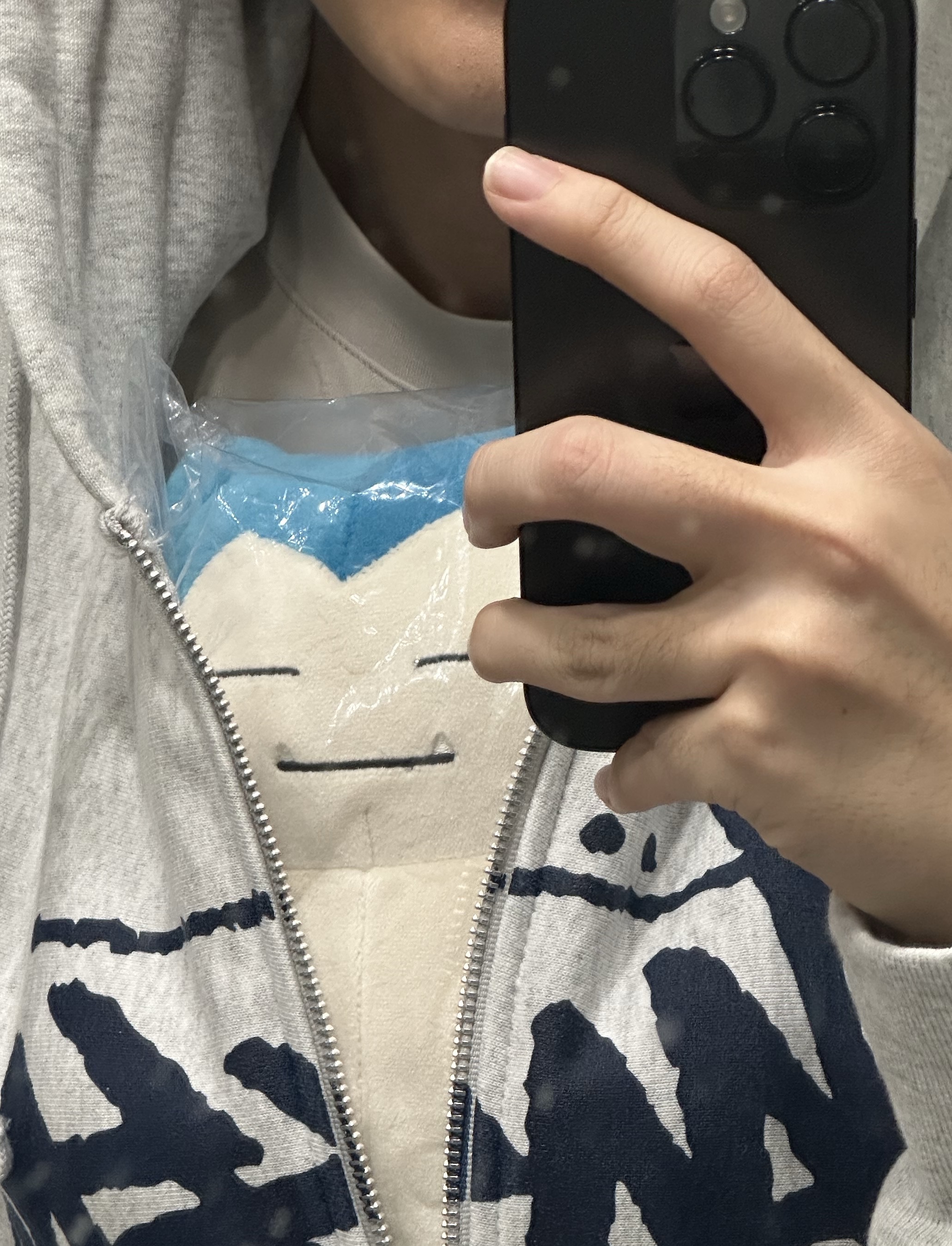 Stussy Stock Zip Hoodie Ash Heather 착용 스타일