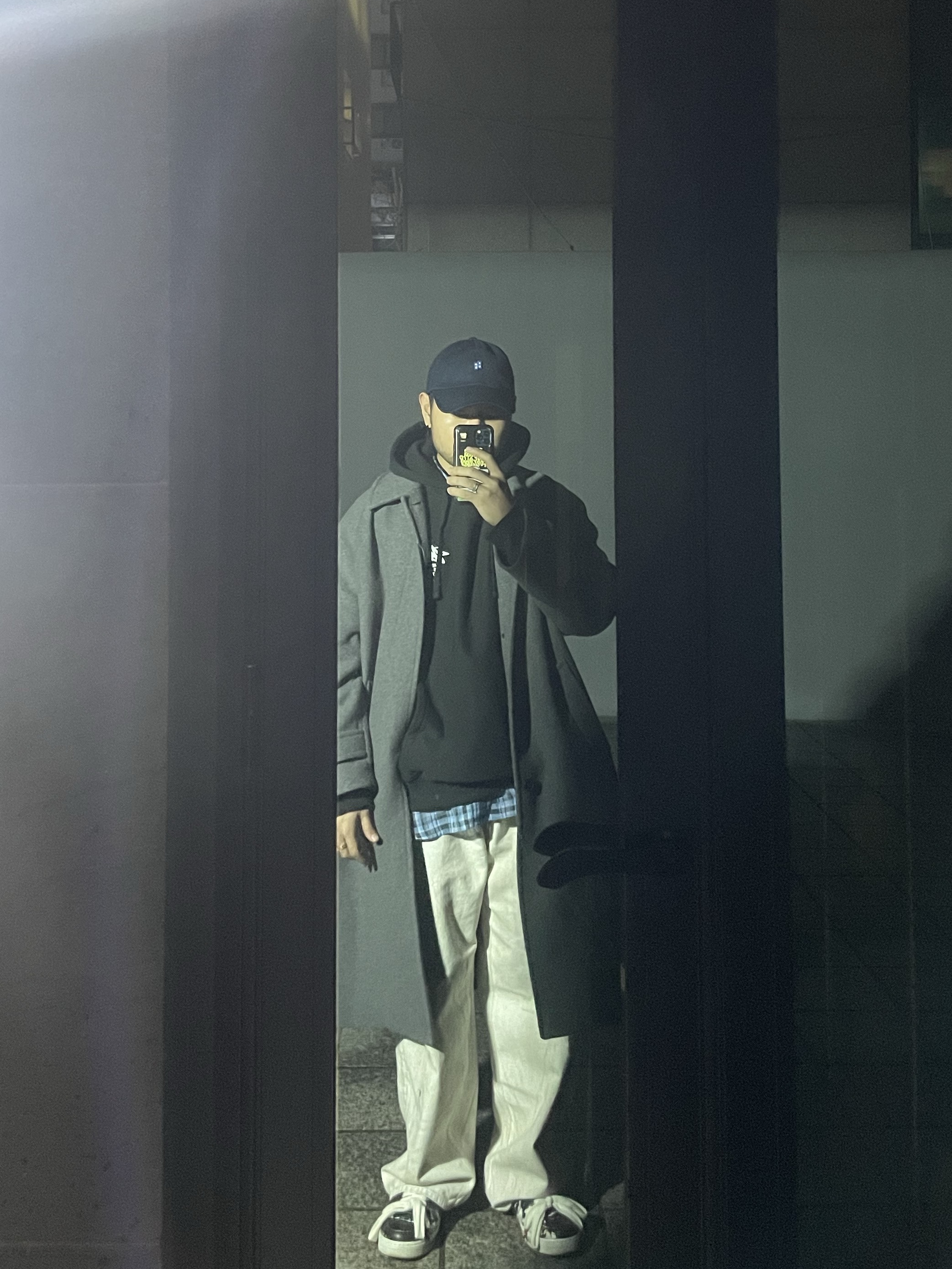 Nike x Peaceminusone Air Force 1 Low Para-Noise, Ader Error Sig; TRS Tag Cap 01 Navy 착용 스타일
