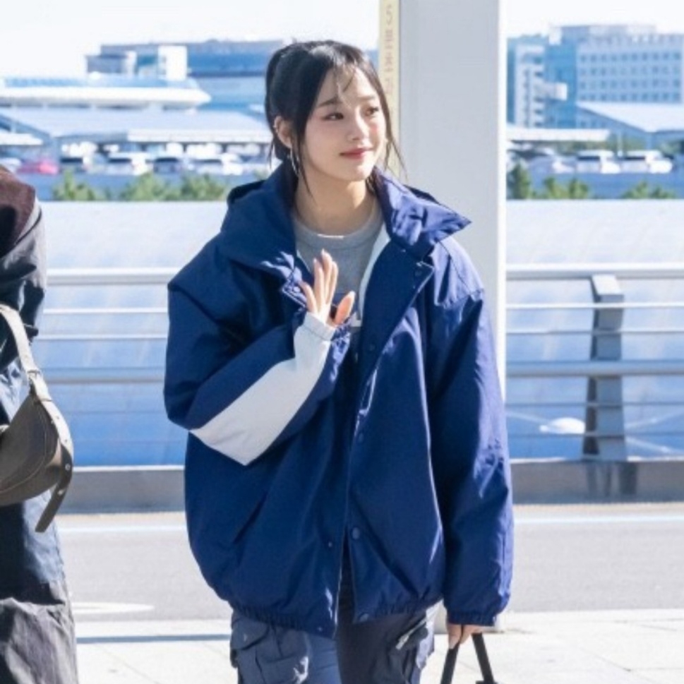 Nike Solo Swoosh Puffer Midnight Navy White - Asia 착용 스타일