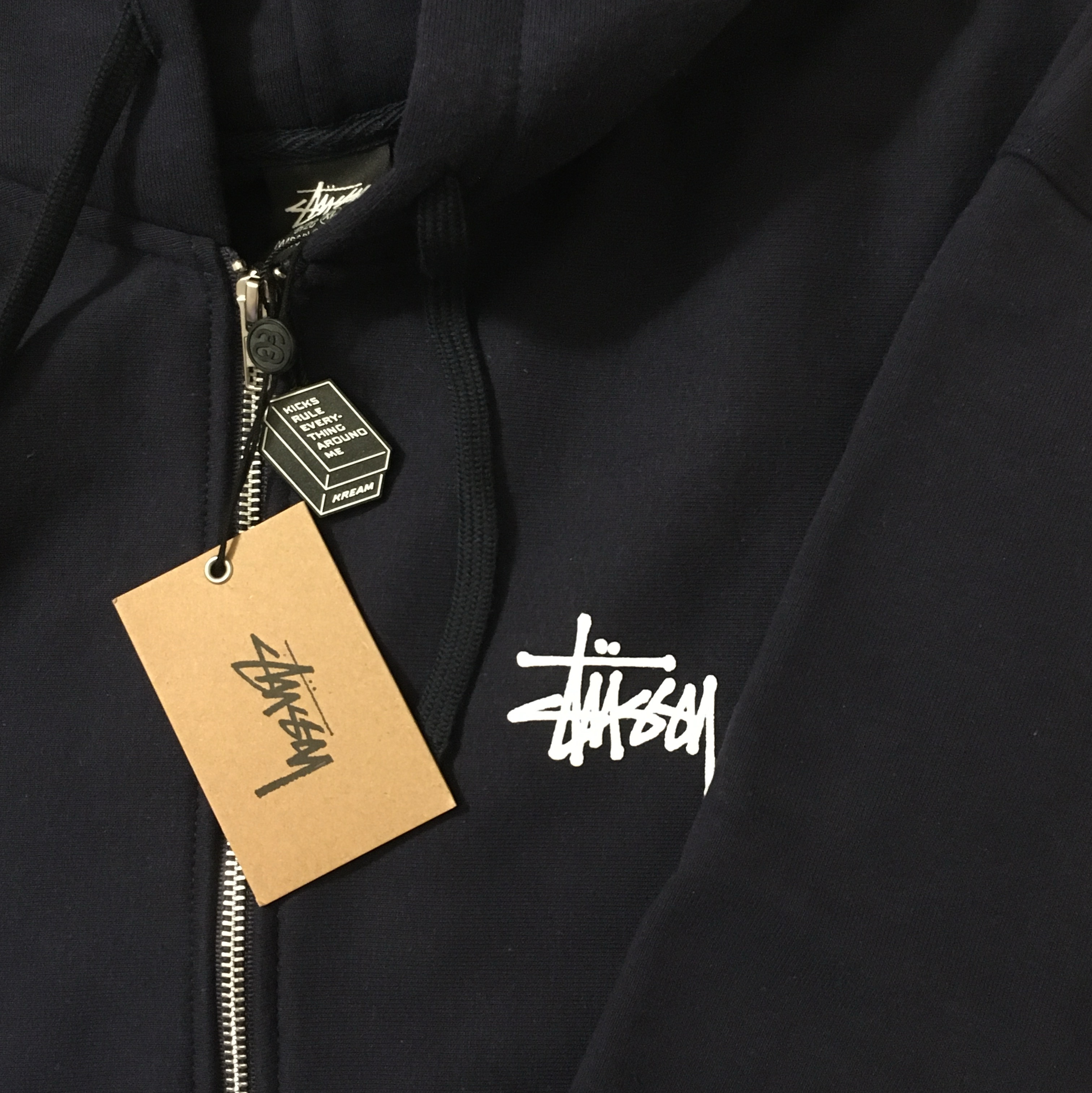 Stussy Basic Stussy Zip Hoodie Navy 2022 착용 스타일