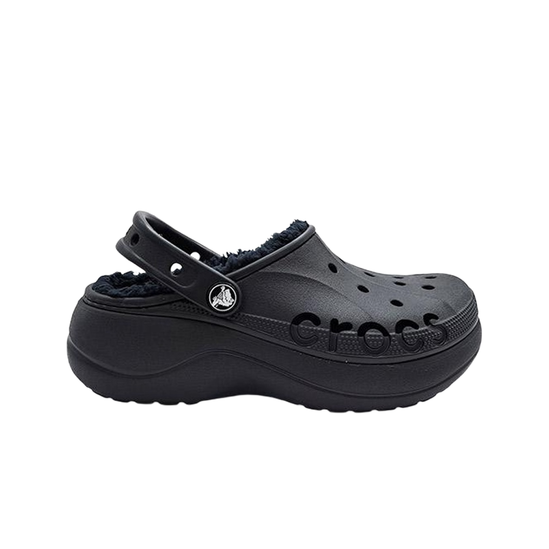 (W) Crocs Baya Platform Lined Clog Winter Black 상세 이미지 1