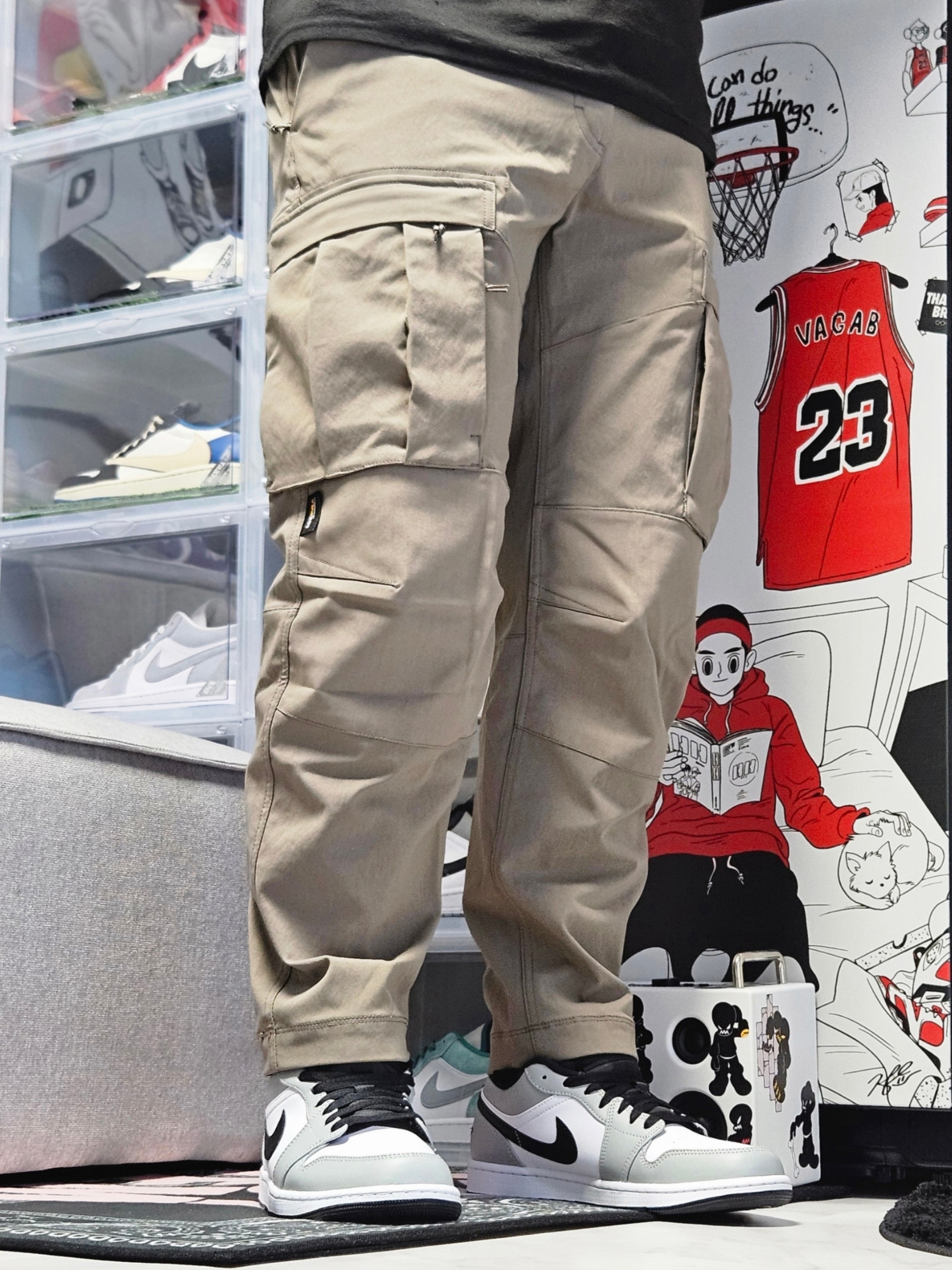 (W) Nike ACG Smith Summit Cargo Pants Olive Grey - Asia 착용 스타일 - 4