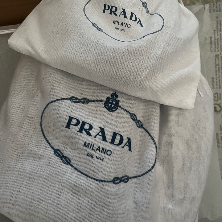 Prada Leather Small Shoulder Bag with Soft Lines Black 착용 스타일 - 3