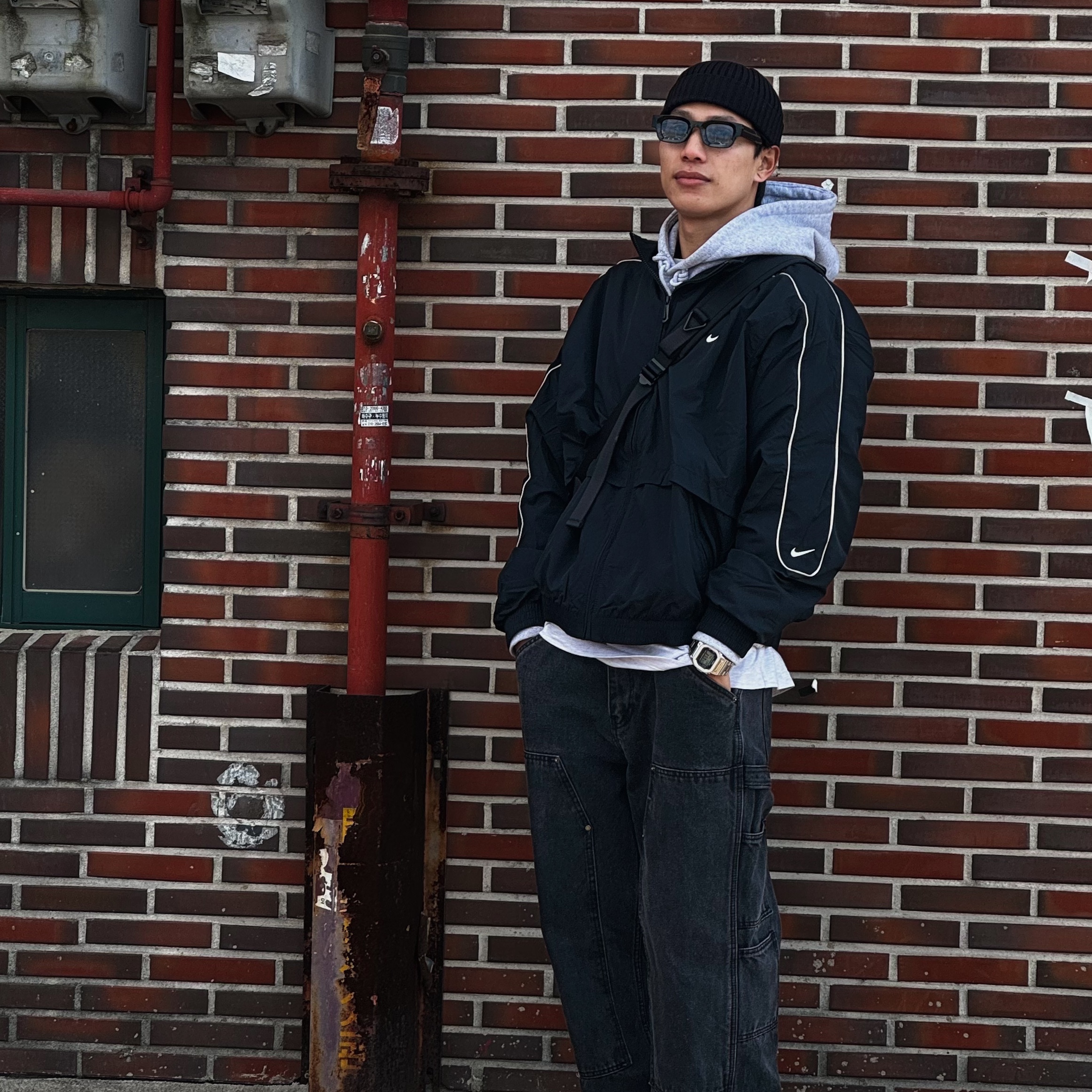 Nike NSW Solo Swoosh Woven Track Jacket Black - Asia, Nike NSW Solo Swoosh Woven Track Jacket Night Maroon - Asia 착용 스타일 - 2