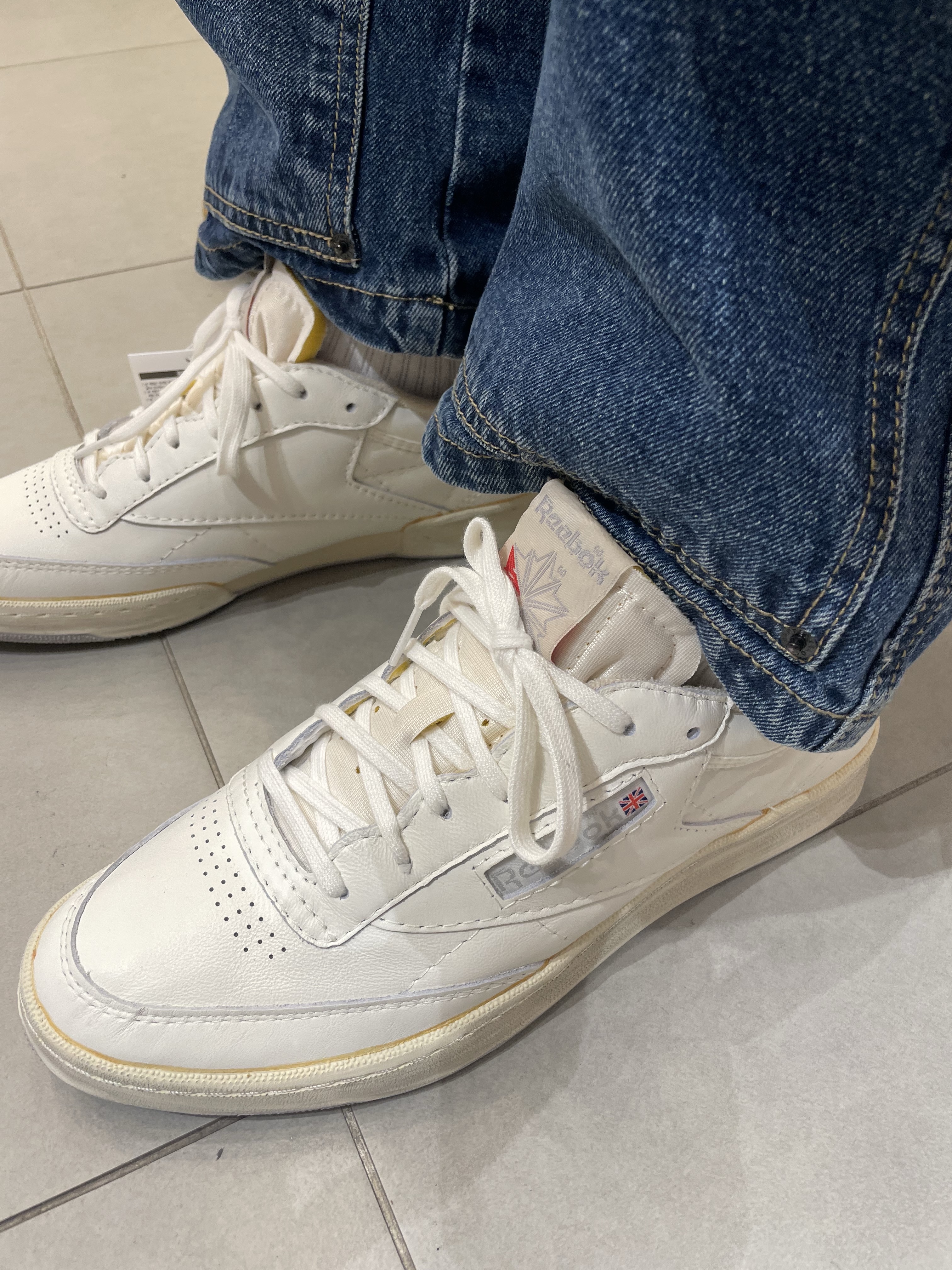 Reebok Club C 85 Vintage Retro White 착용 스타일 - 1