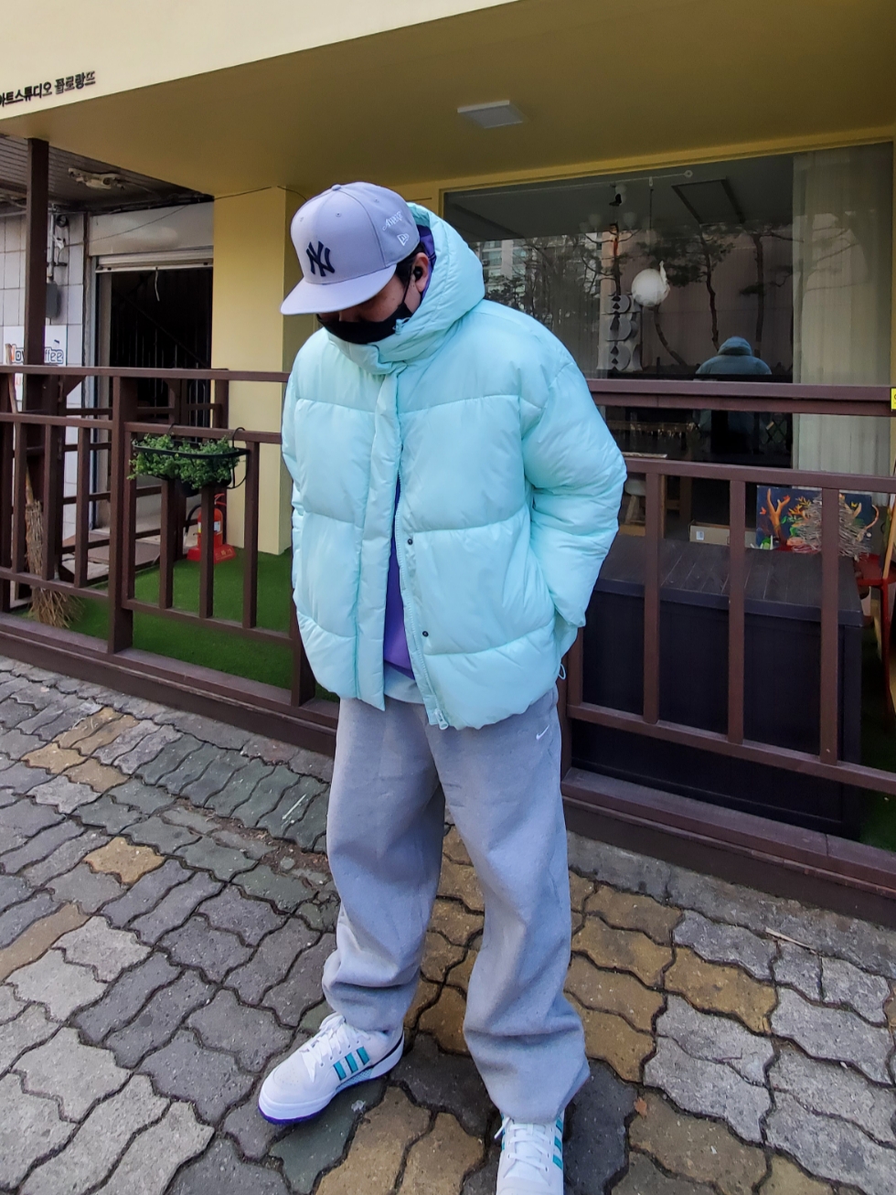 (W) Nike NRG Solo Swoosh Fleece Pants Dark Grey Heather - US/EU, Nike Solo Swoosh French Terry Pullover Hoodie Space Purple - Asia 착용 스타일 - 2