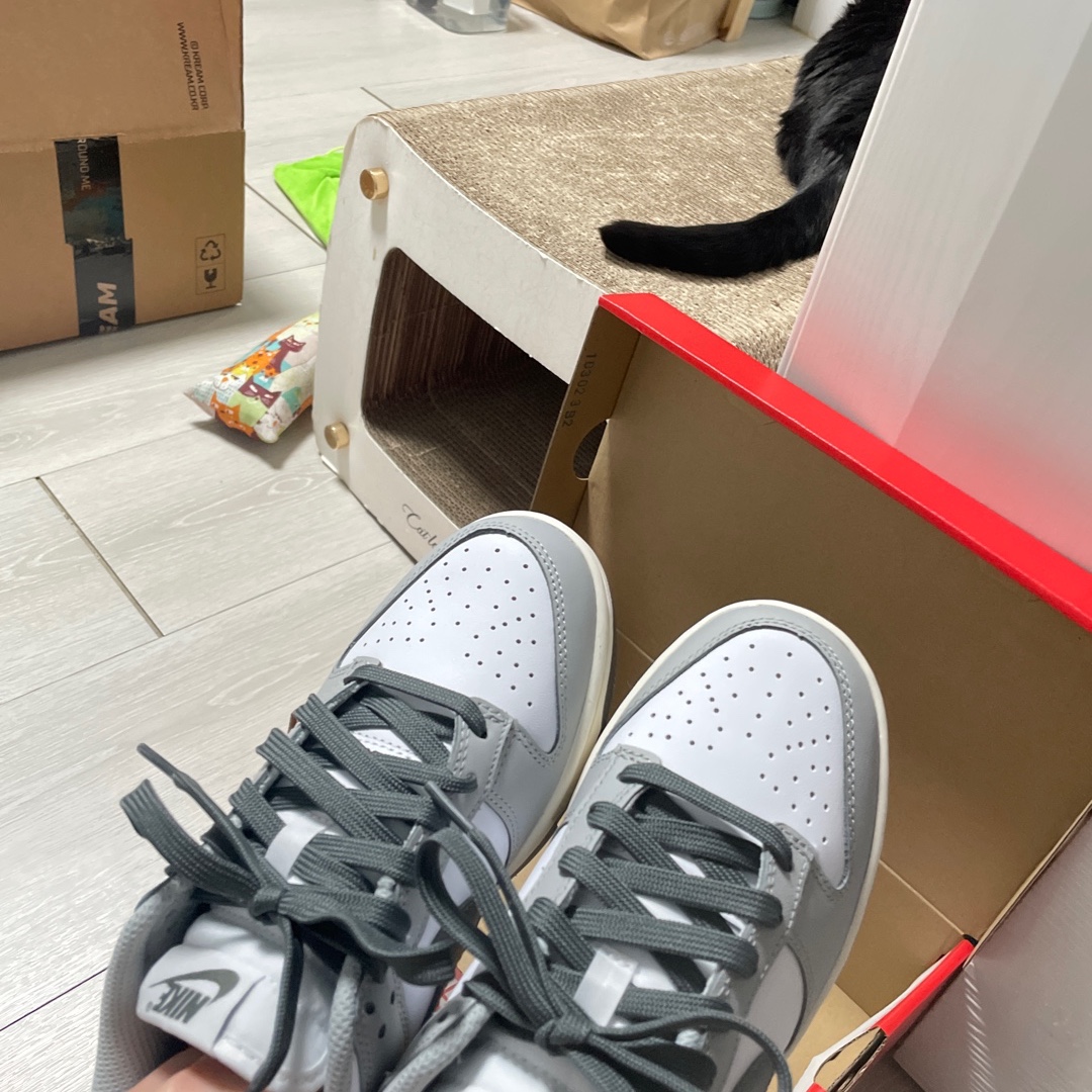(W) Nike Dunk Low Light Smoke Grey 착용 스타일