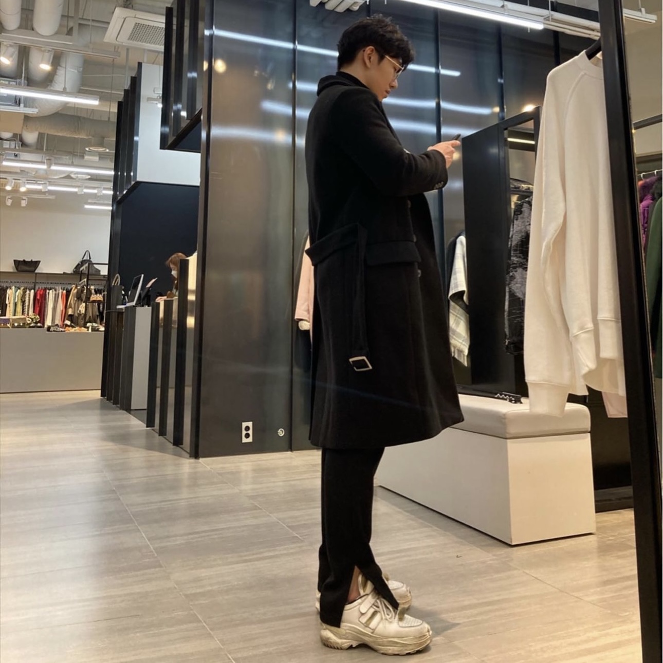 Maison Margiela Low-top Retro Fit Sneakers White 착용 스타일