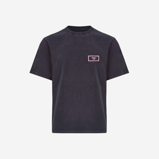 마틴 로즈 클래식 티셔츠 블랙 피그먼트 다이 박스 로고