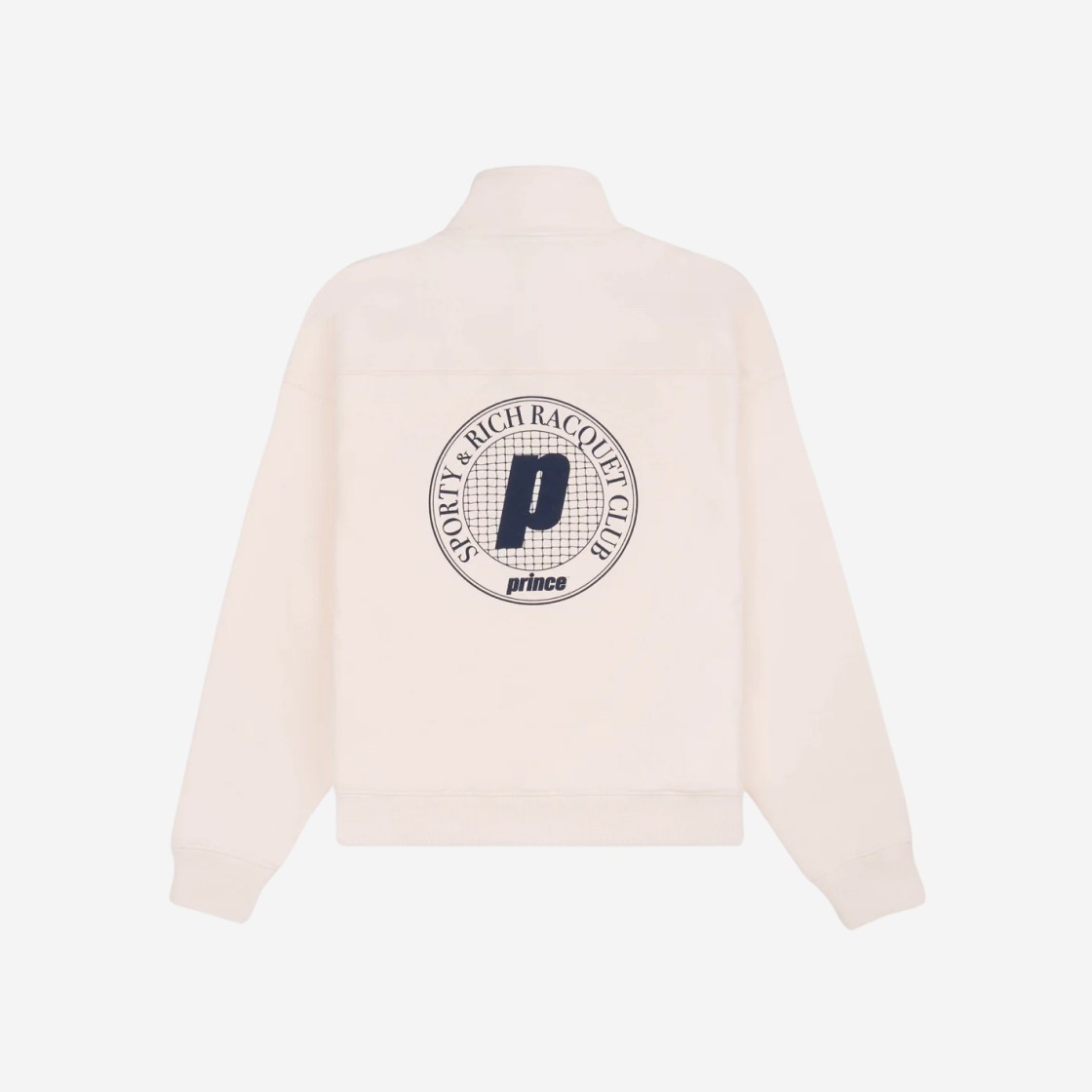 Sporty & Rich x Prince Net Quarter Zip Cream Navy 상세 이미지 2