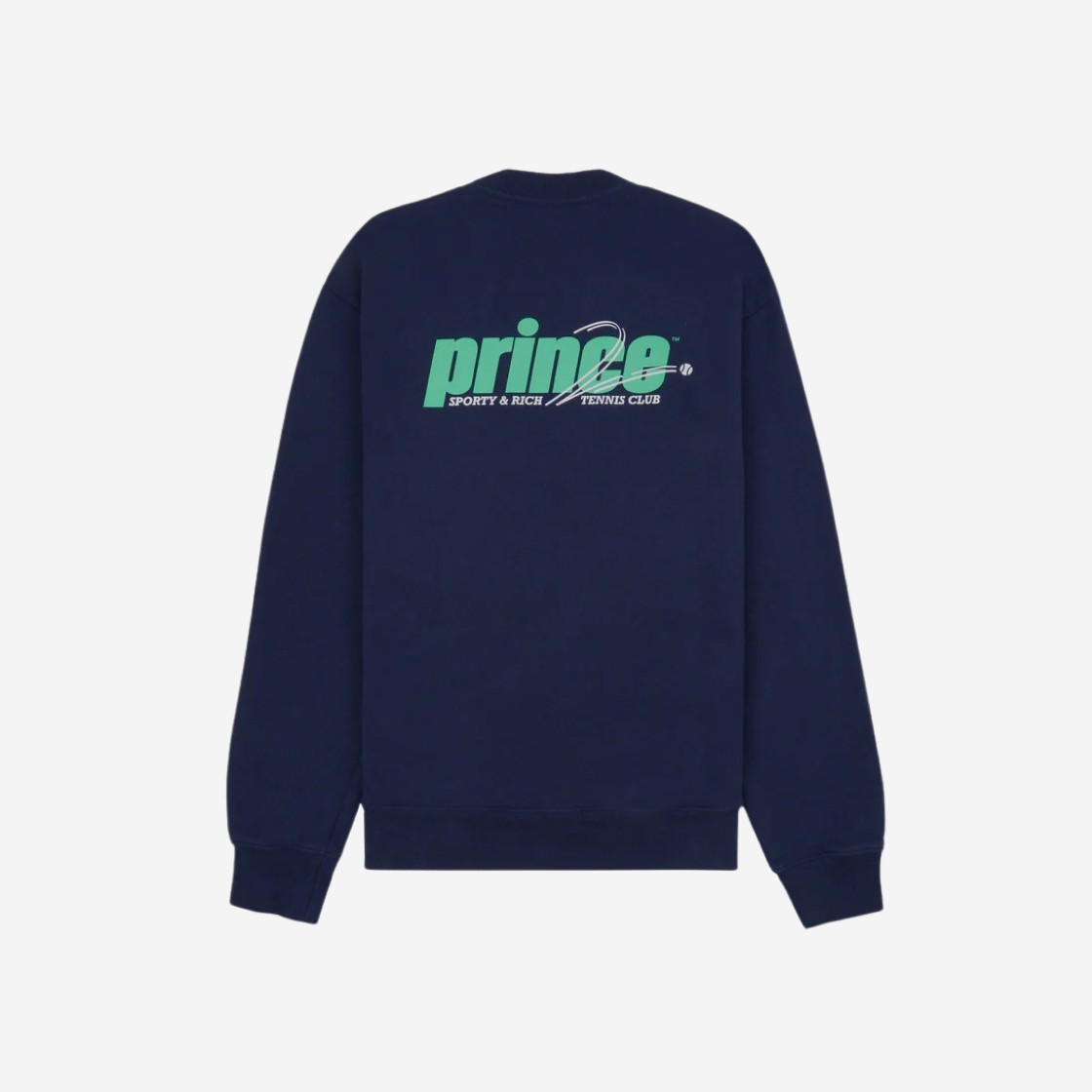 Sporty & Rich x Prince Rebound Crewneck Navy Clean Mint 상세 이미지 2