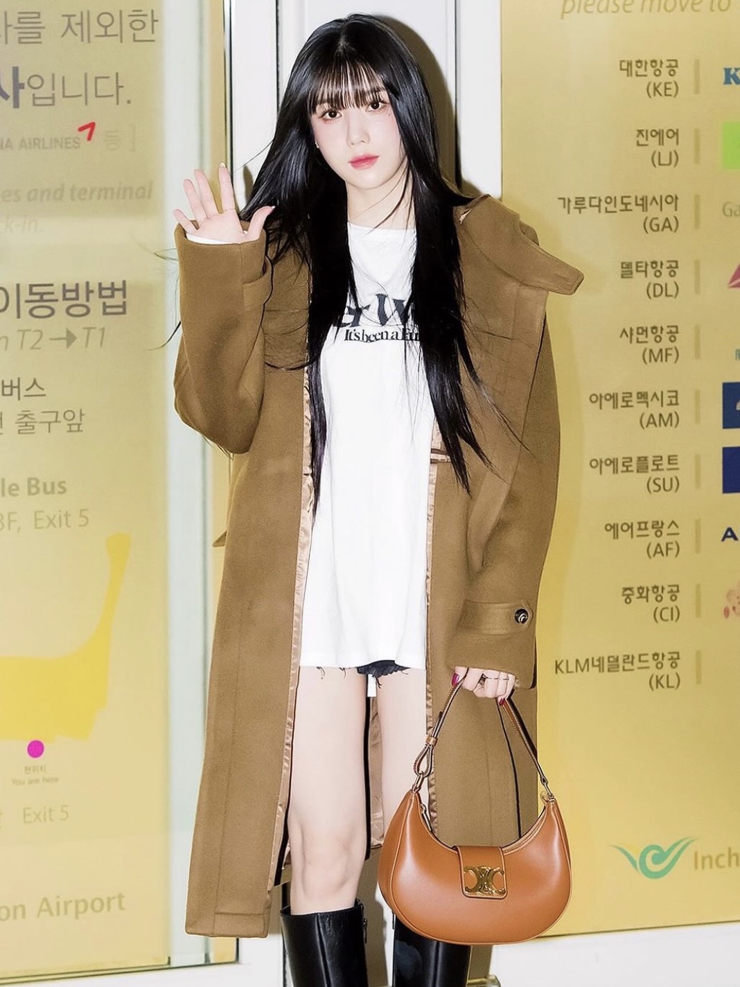 Celine Medium Ava Triomphe Bag in Smooth Calfskin Tan 착용 스타일