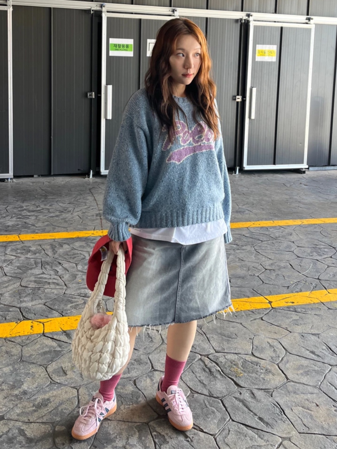 (W) Adidas Gazelle Indoor Bliss Pink, (W) Puma x Dua Lipa Cell Dome King ML Trainer Silver Pink 착용 스타일 - 4