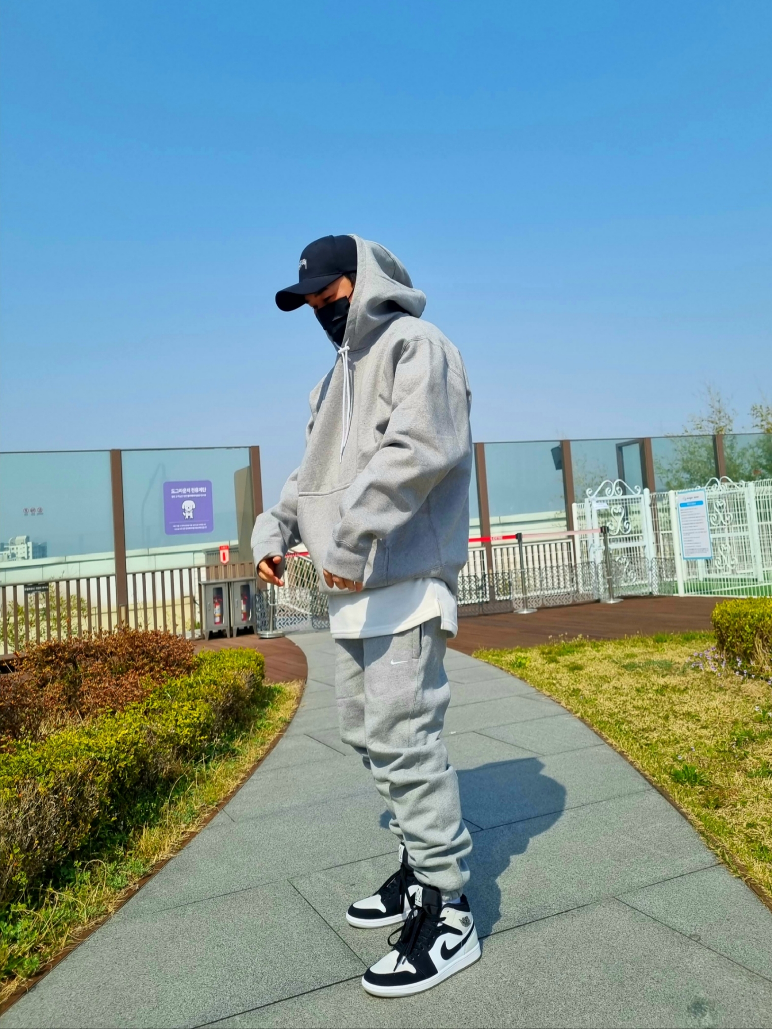 Nike NRG Solo Swoosh Fleece Pants Dark Grey Heather - US/EU, Nike NRG Solo Swoosh Fleece Hoodie Dark Grey Heather - US/EU 착용 스타일