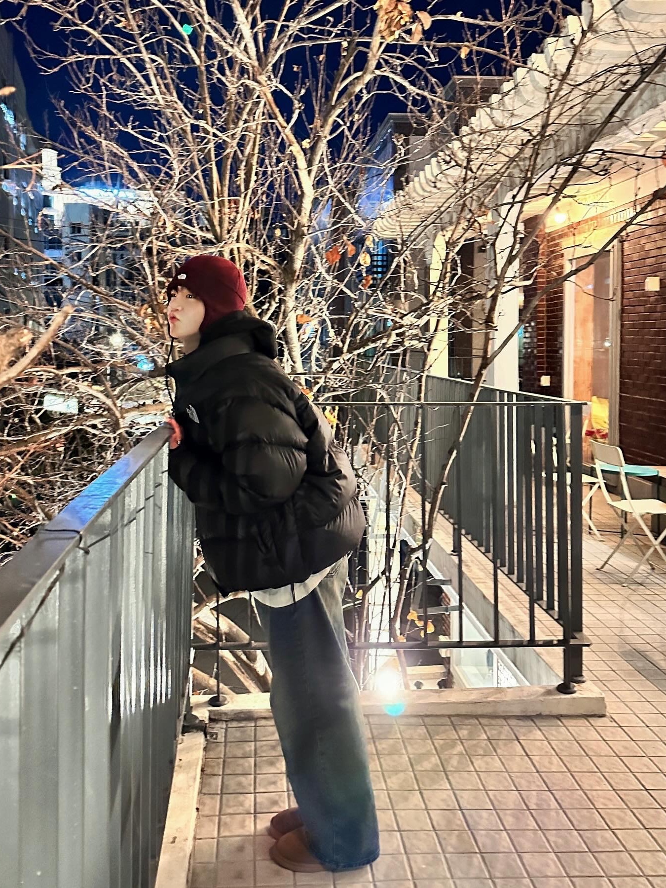 The North Face 1996 Eco Nuptse Jacket Black 착용 스타일 - 1