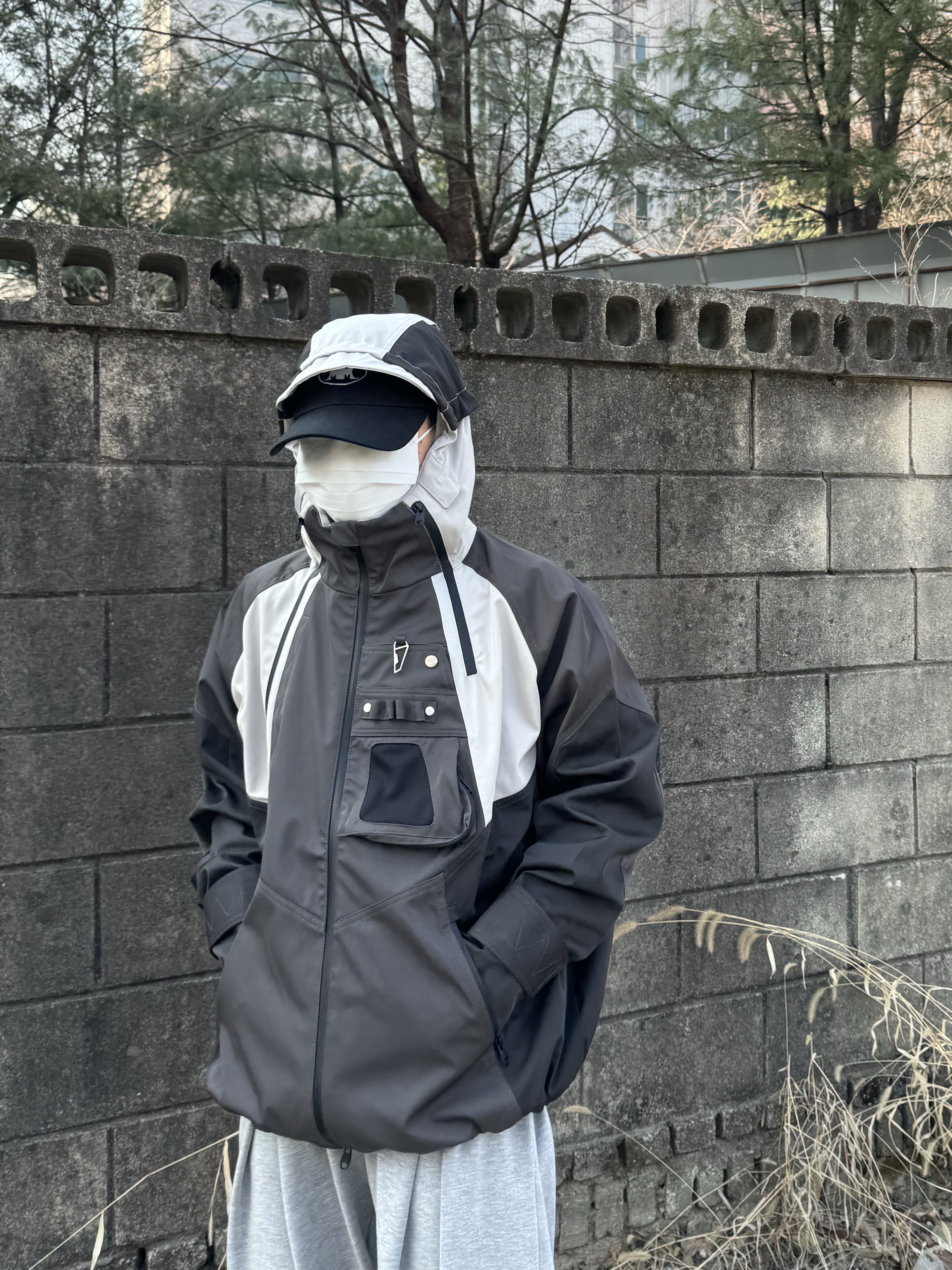 Undermycar Kame Multi Zip Turtle Shell Parka Driftwood - 22FW, Nike Air Force 1 '07 Low White 착용 스타일 - 1