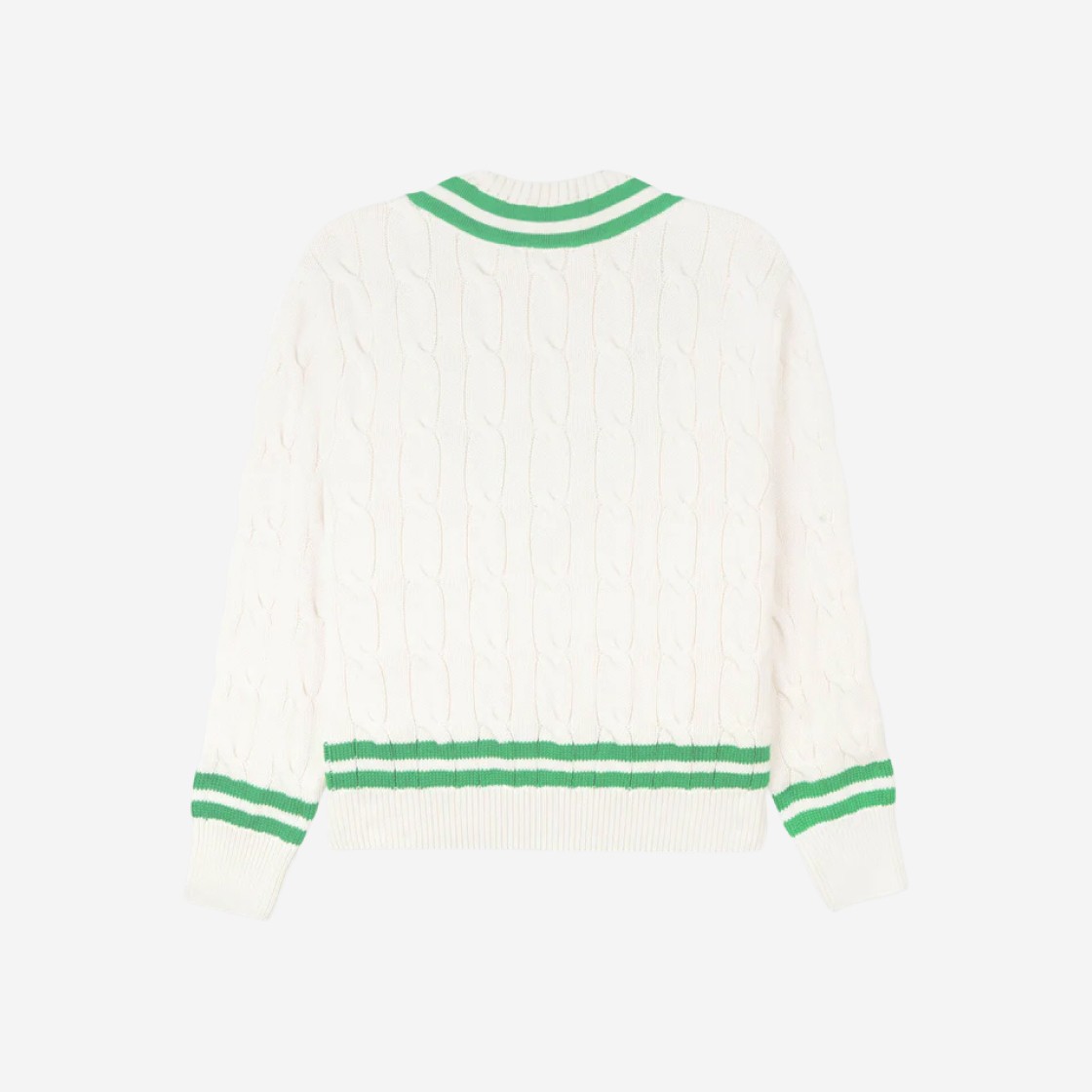 Sporty & Rich x Prince SRC Cableknit Sweater Cream Clean Mint 상세 이미지 2