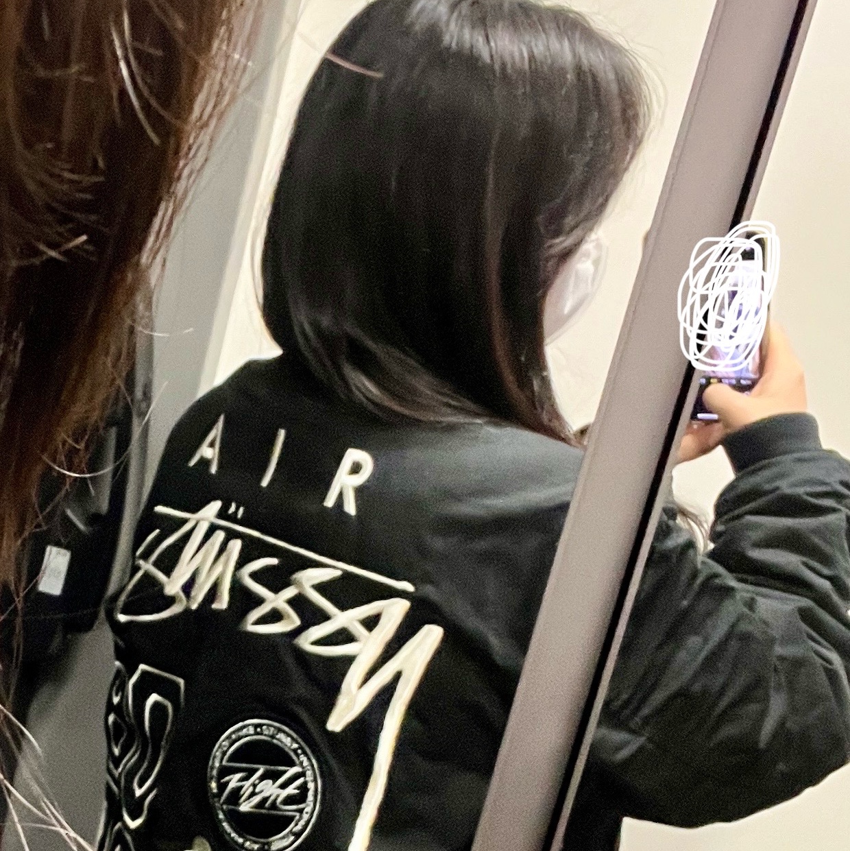 Nike x Stussy Reversible Jacket Black (FJ9153-010) 착용 스타일 - 2