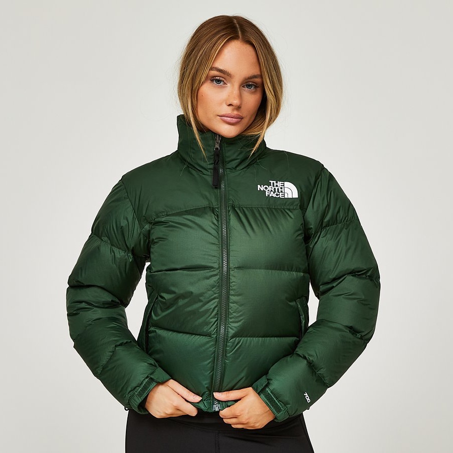 (W) The North Face 1996 Retro Nuptse Jacket Pine Needle 착용 스타일