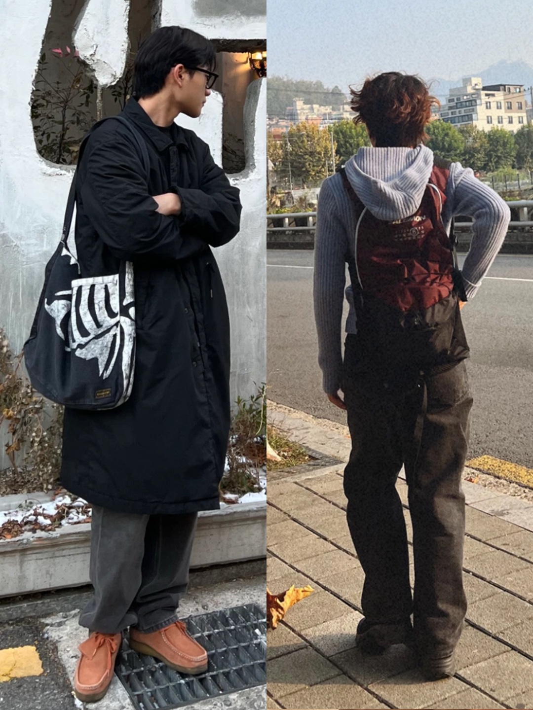 Kapital 14 oz. Denim Bone Print Book Bag Black, Salomon x MM6 Maison Margiela XT-15 Bordeaux 착용 스타일 - 2