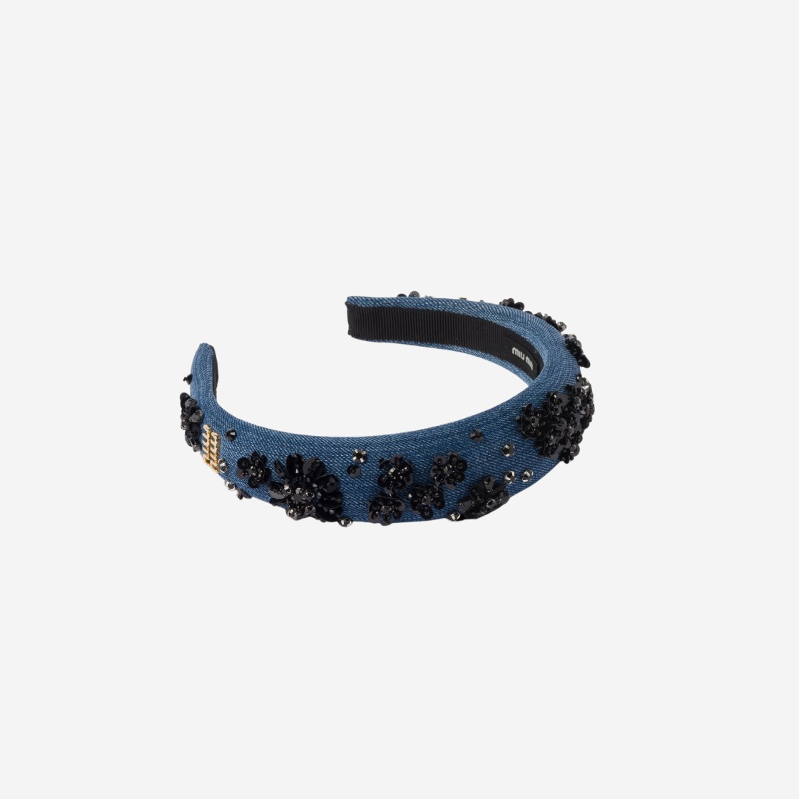 (W) Miu Miu Denim Headband Blue Black 상세 이미지 1