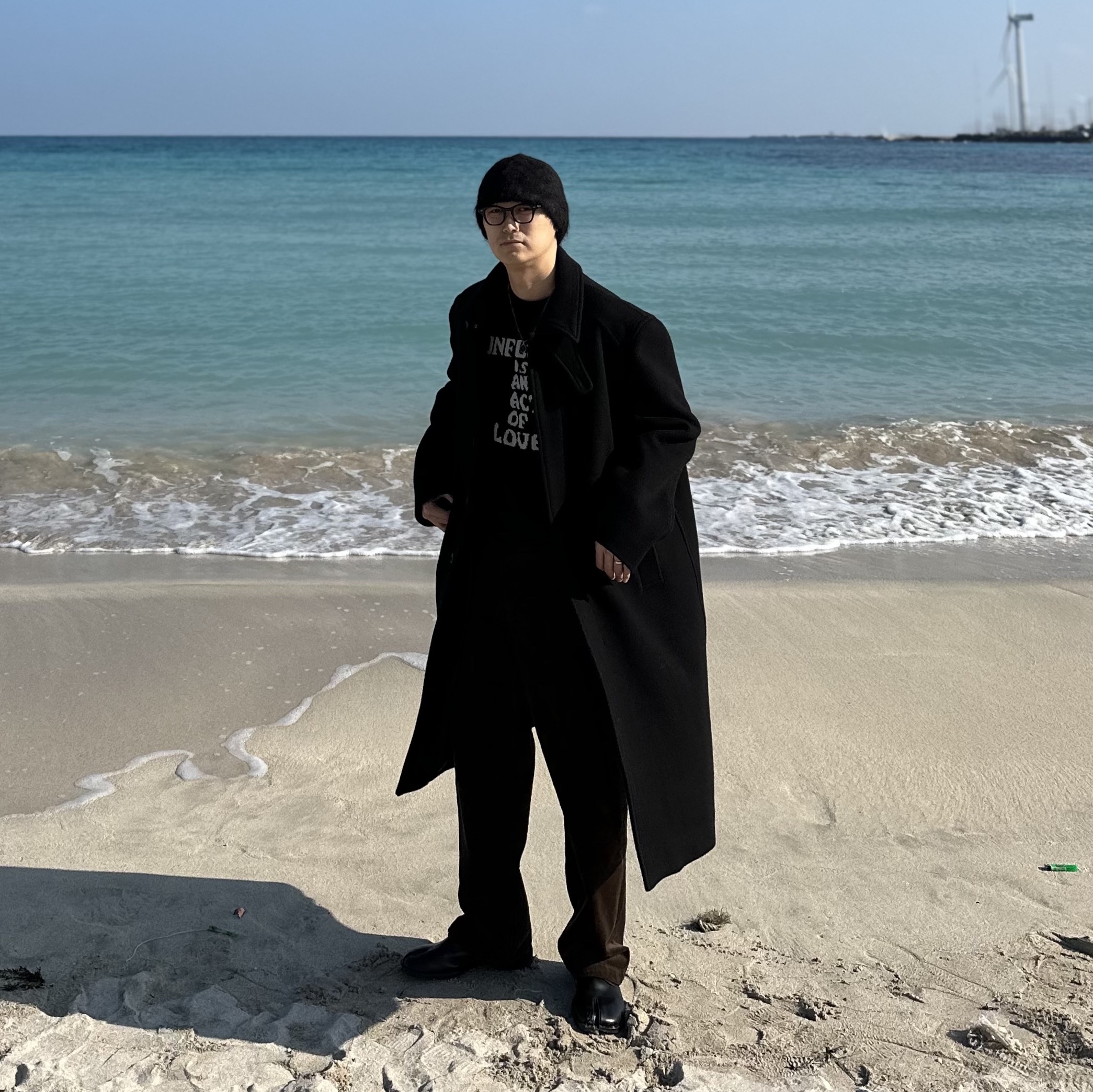 Maison Margiela Tabi Lace-Up Shoes Black 착용 스타일 - 1