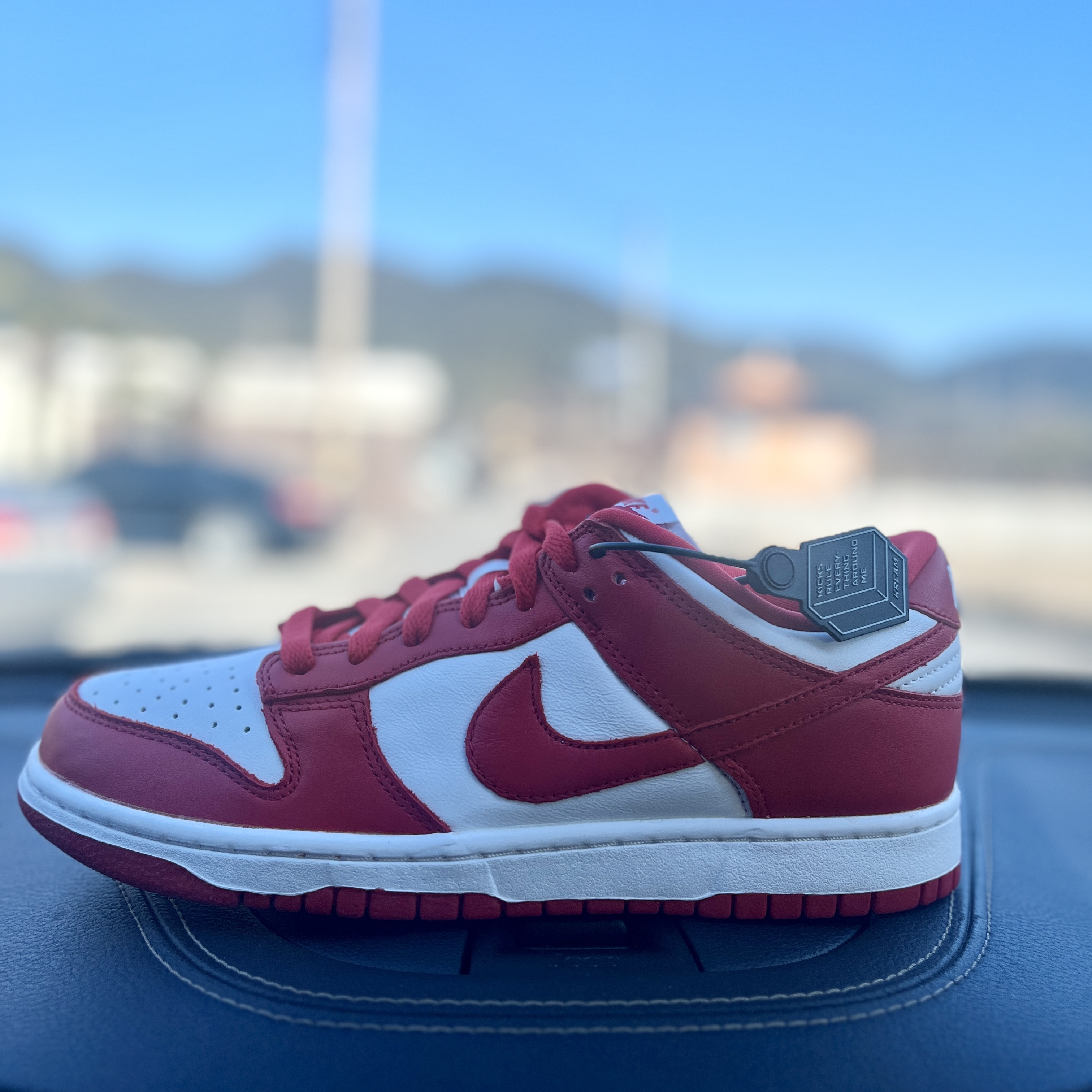 Nike Dunk Low SP White and University Red 2023 착용 스타일