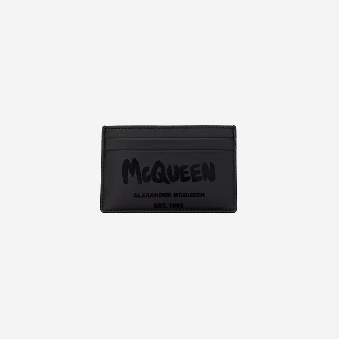 Alexander McQueen Common Graffiti Logo Card Holder Black 상세 이미지 1