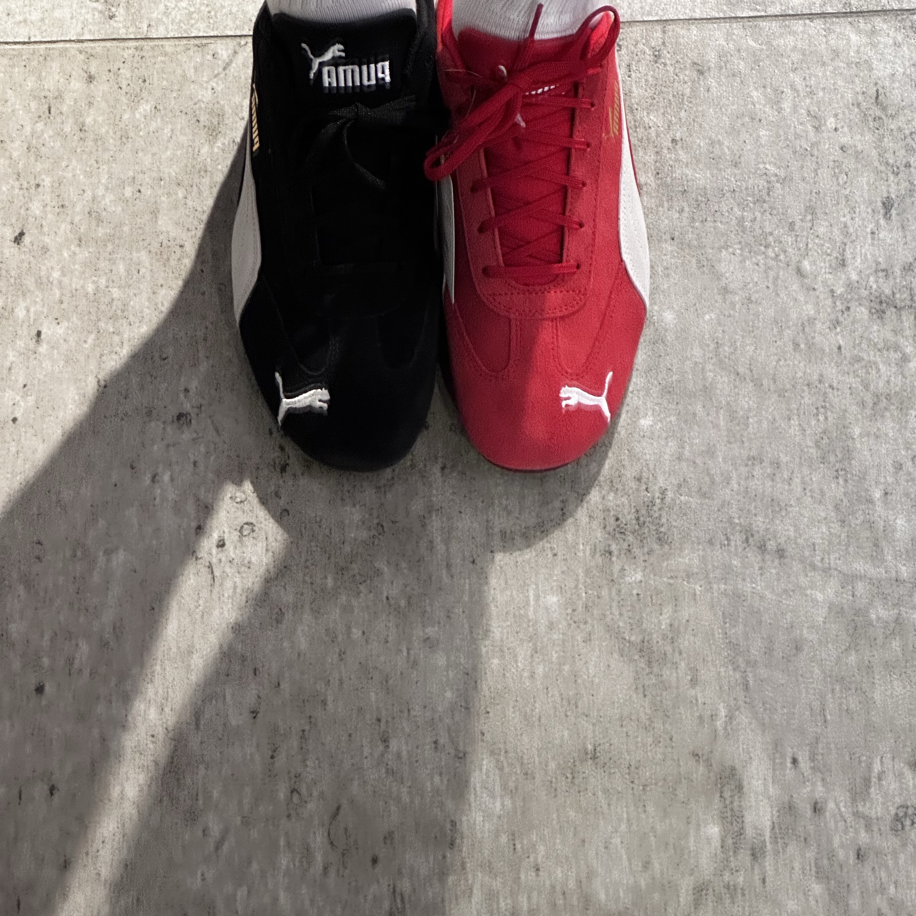Puma Speedcat LS Black White, (W) Puma Speedcat LS High Risk Red White 착용 스타일 - 8