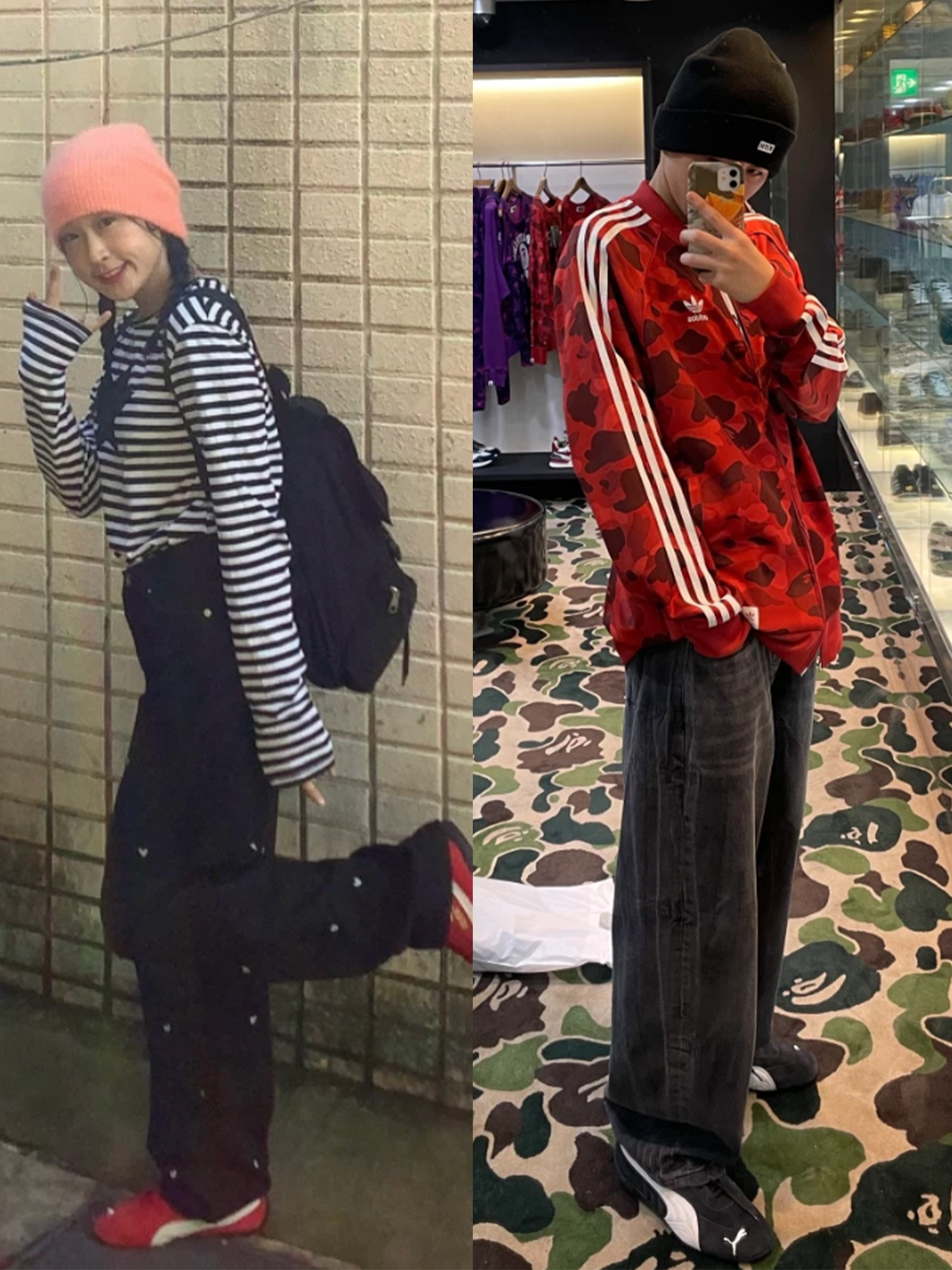 Puma Speedcat LS Black White, Puma Speedcat LS High Risk Red White 착용 스타일 - 3