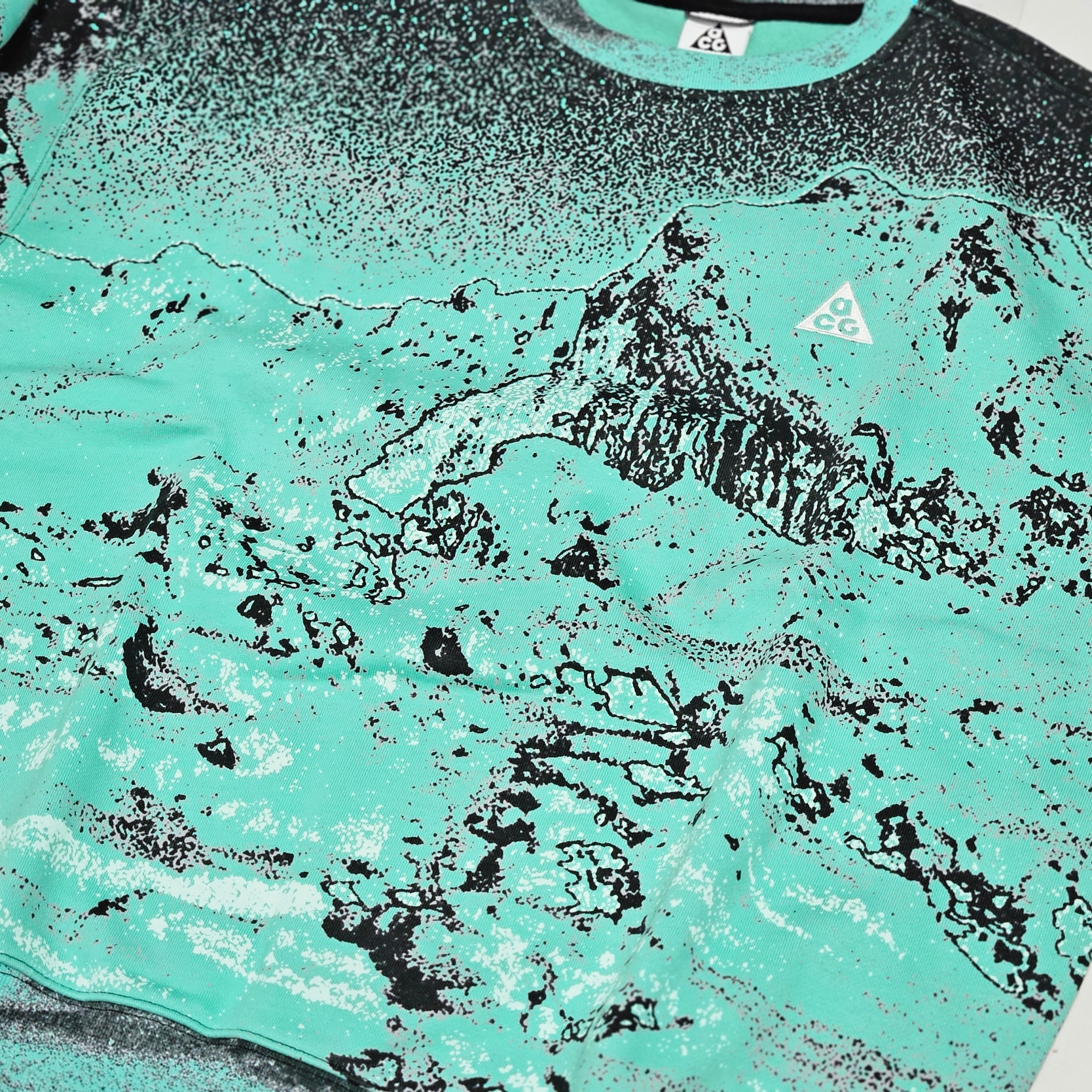 Nike ACG Therma Fit Crew Fleece AOP Sweatshirt Light Menta - Asia 착용 스타일 - 6