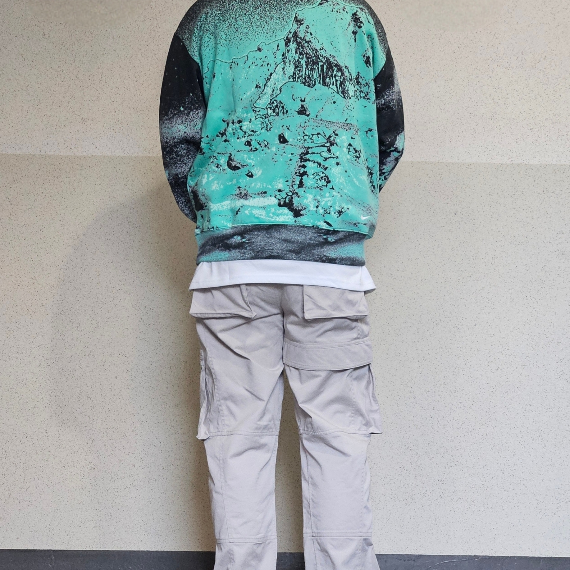 Nike ACG Therma Fit Crew Fleece AOP Sweatshirt Light Menta - Asia 착용 스타일 - 4