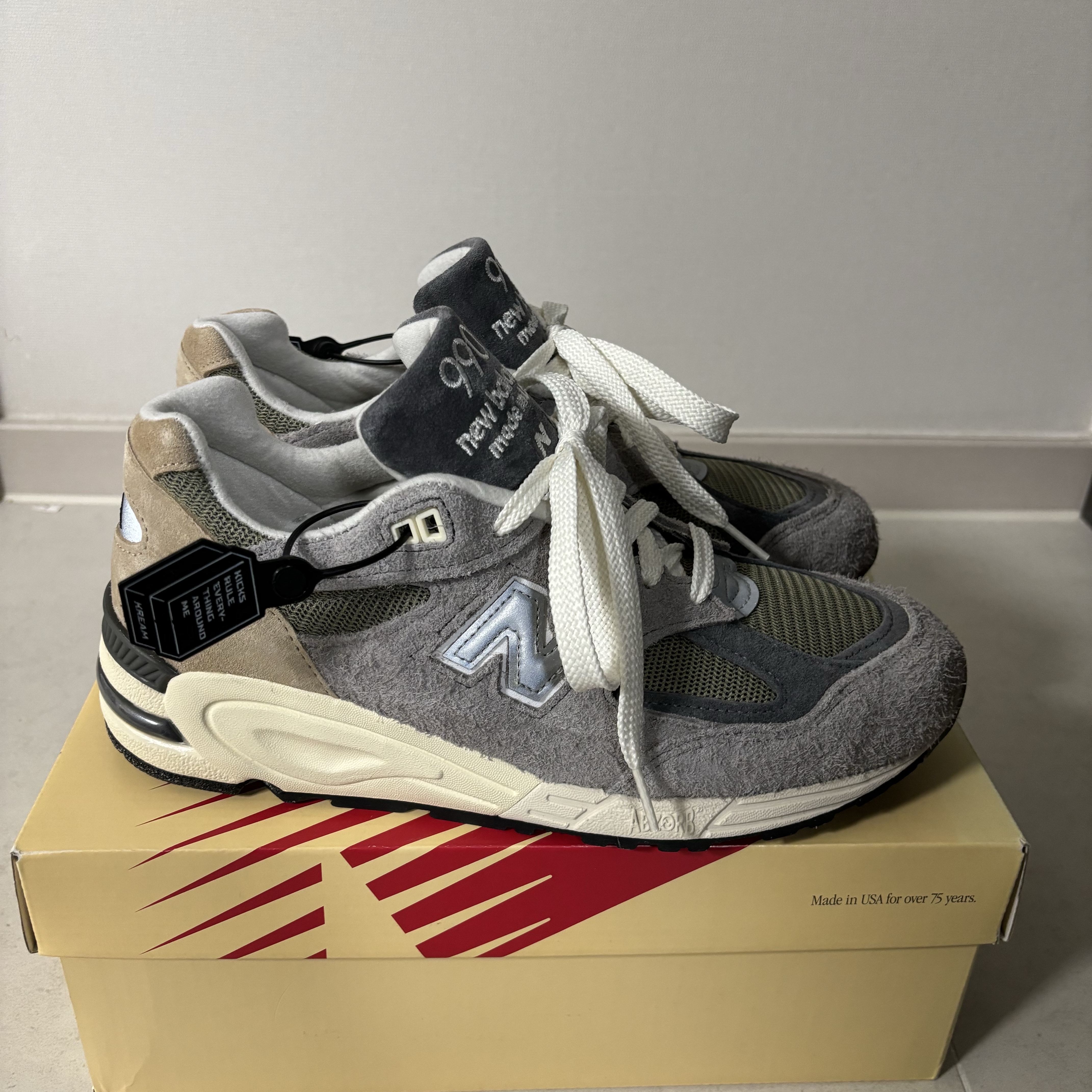 뉴발란스 990v2 메이드 인 USA 마블헤드 인센스 착용 스타일