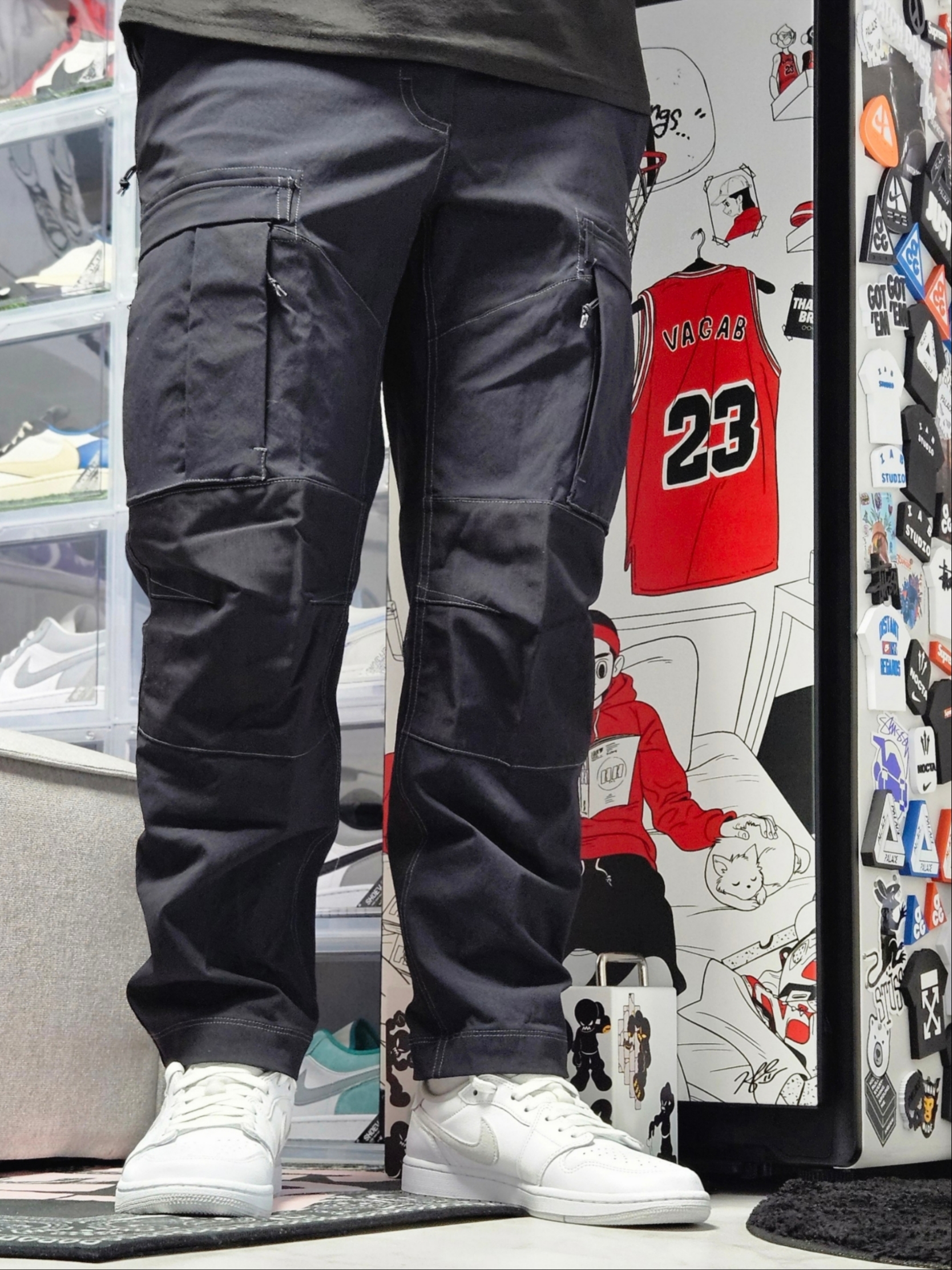 (W) Nike ACG Smith Summit Cargo Pants Black Summit White - Asia 착용 스타일 - 3