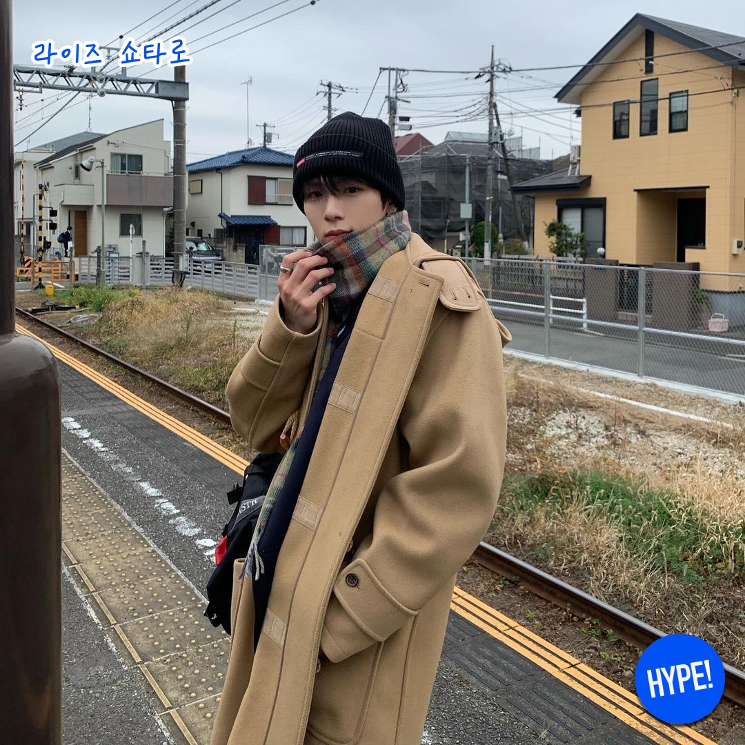 Marithe Francois Girbaud Classic Hoodie Duffle Coat Navy 착용 스타일 - 7