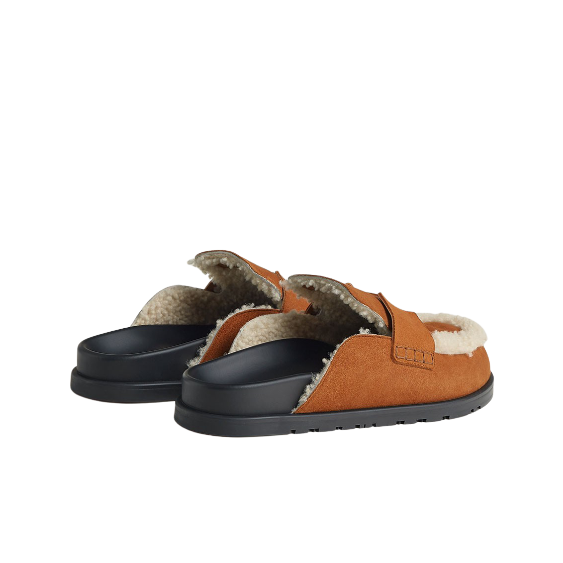 에르메스 고 뮬 스웨이드 고트스킨 셔링 & 베쥬 크라프트 에크류(Hermes Go Mule Suede Goatskin Shearling & Beige Kraft Ecru) - 3