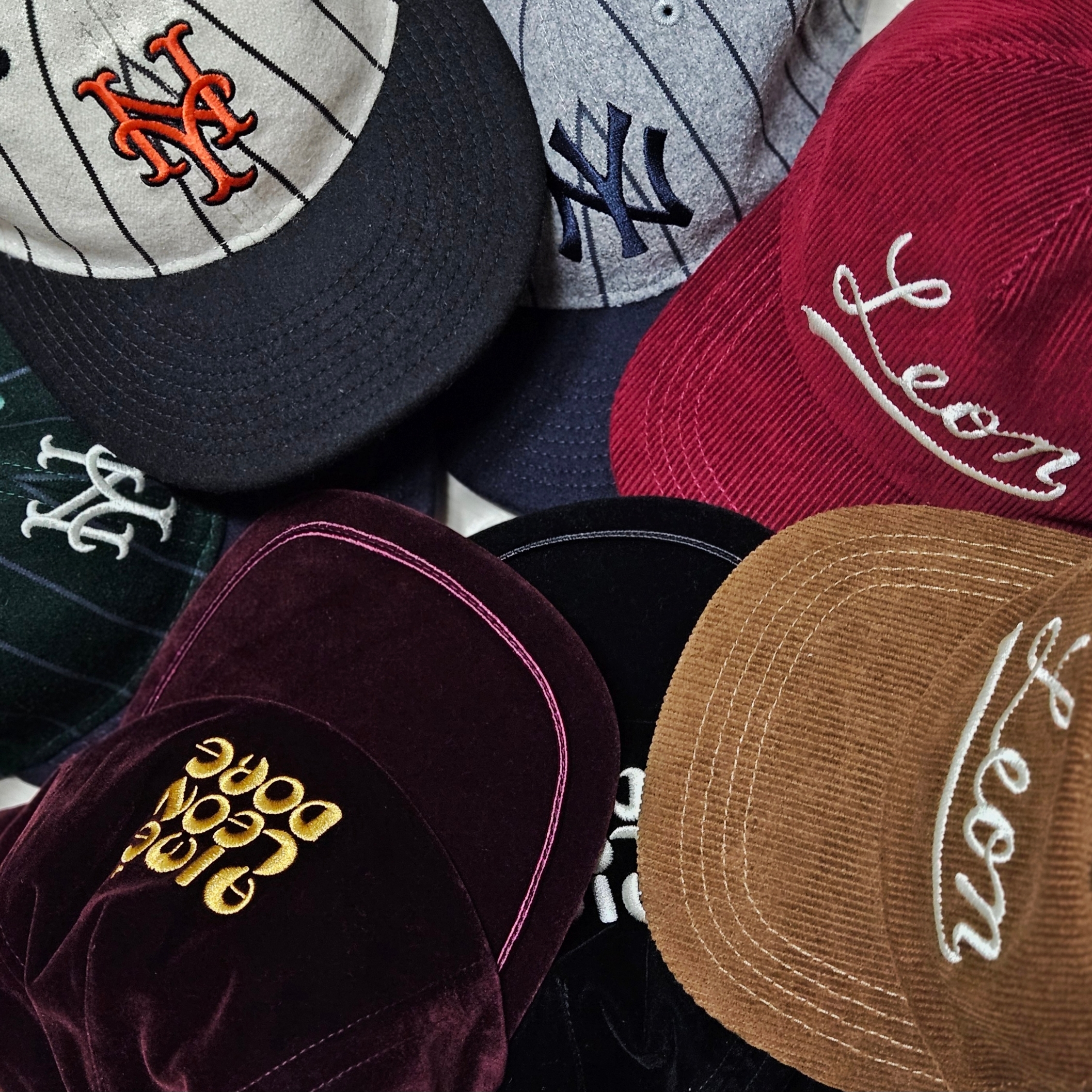 Aime Leon Dore Leon Corduroy Hat Red, Aime Leon Dore Leon Corduroy Hat Brown 착용 스타일