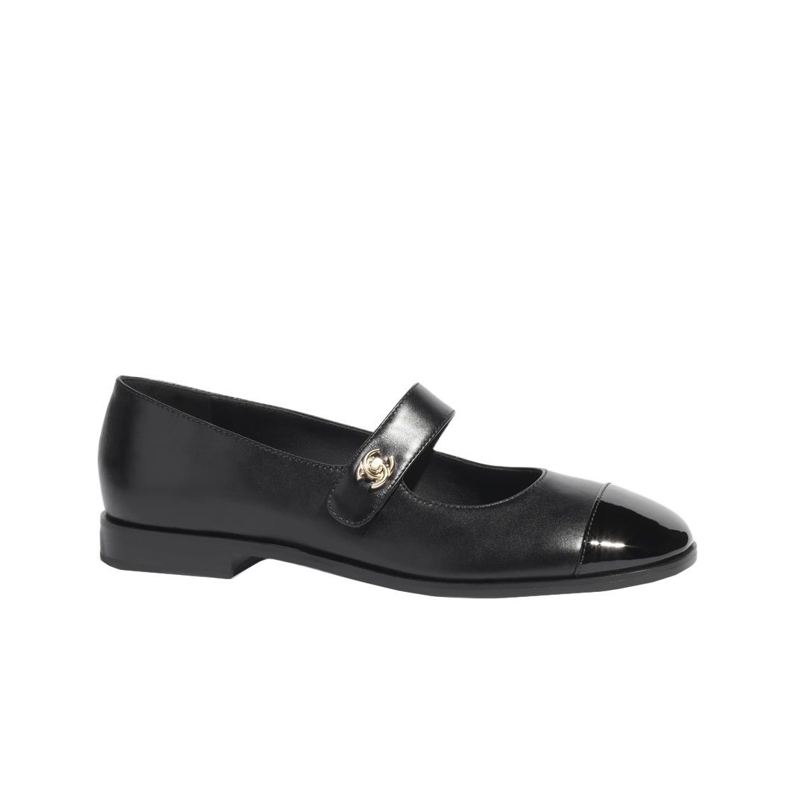 G45280-B15786-94305 (W) Chanel Mary Jane Calfskin Patent Calfskin & Black